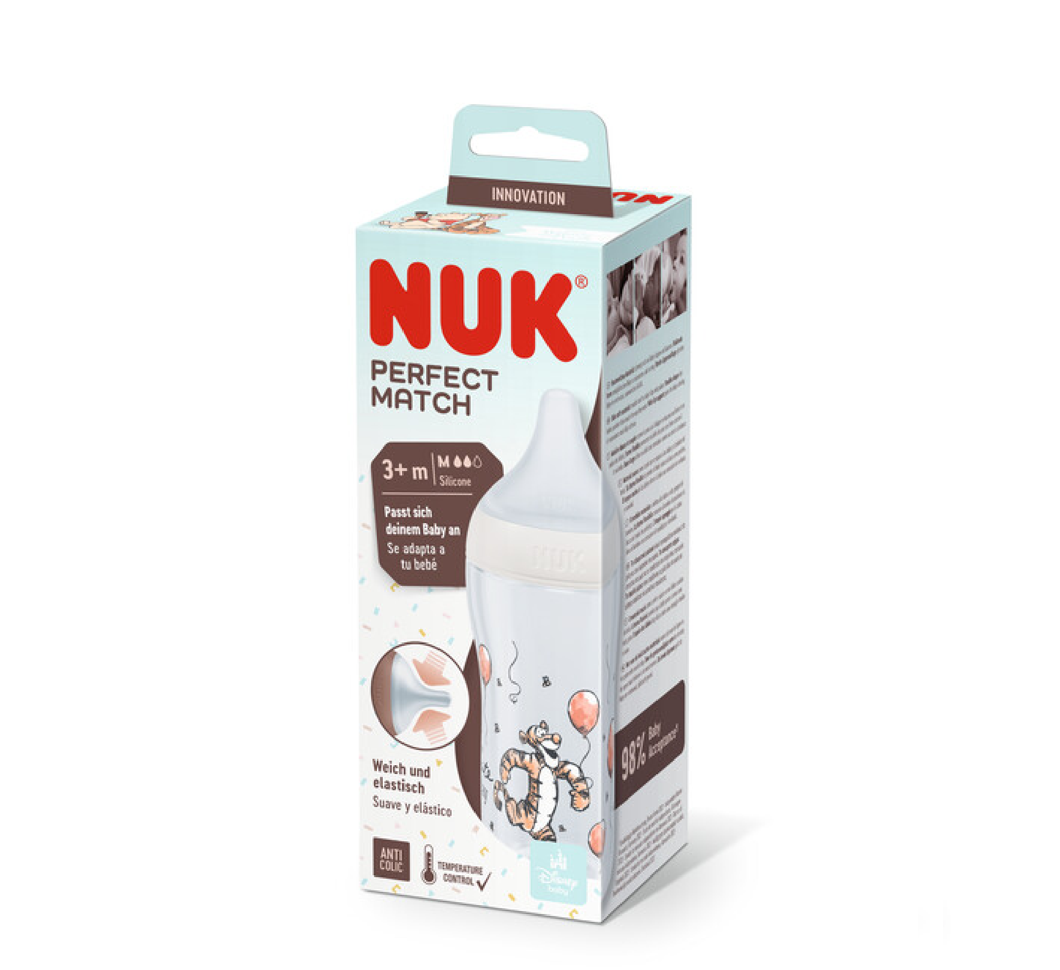 NUK Shishe Plastike Perfect Match Winnie The Pooh 3muajsh+ *260ml (silikon)
