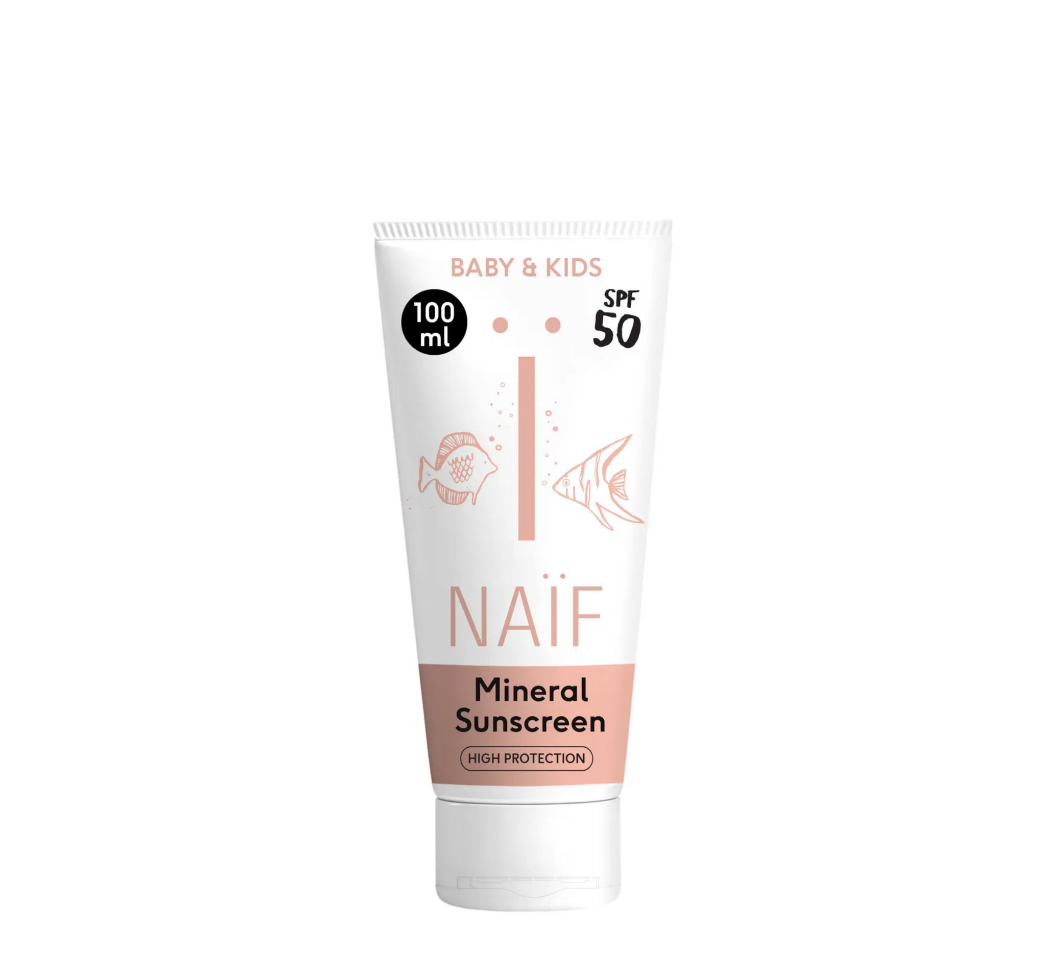Krem dielli mineral Naif për fëmijë dhe fëmijë me spf 50 *100ml 