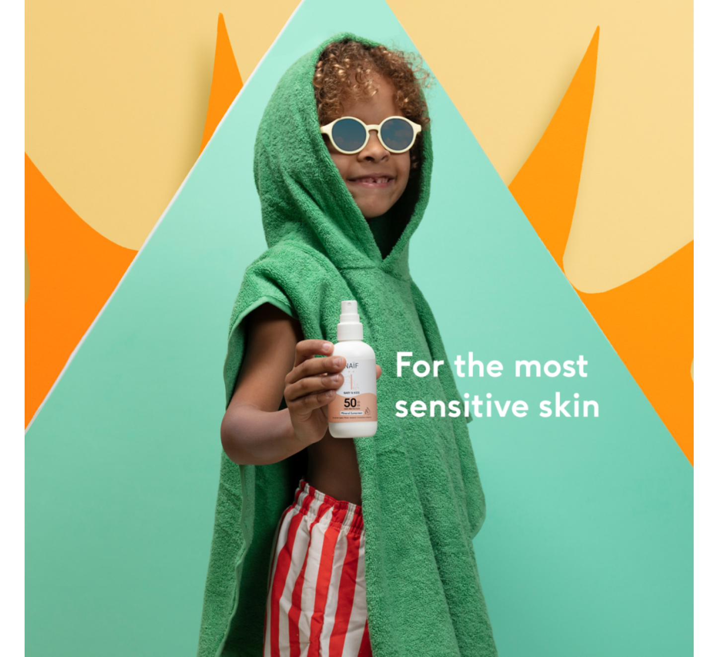 Sprej mineral për mbrojtje nga dielli Naif për fëmijë dhe fëmijë me spf 50 *100ml 