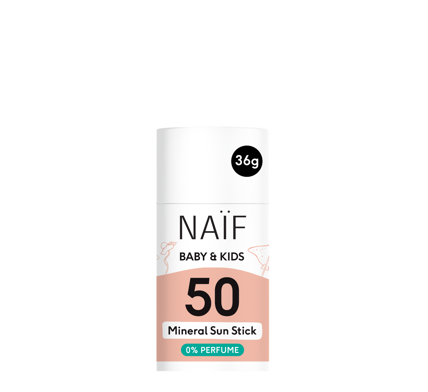 Krem mbrojtës nga dielli mineral Naif për fëmijë dhe fëmijë me spf 50 *36g