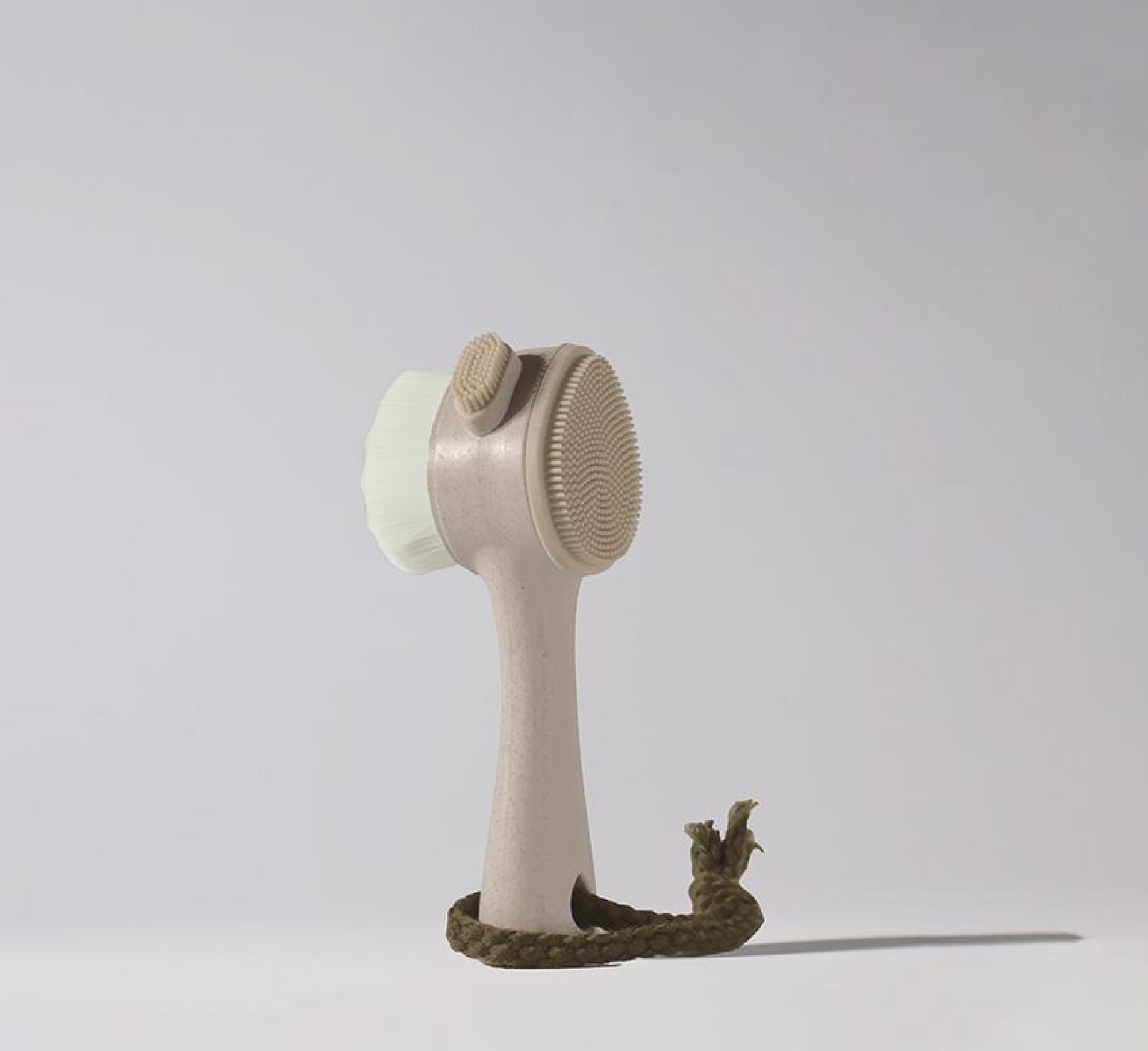 Furçë për fytyrën 2 në 1 me fibra natyrale