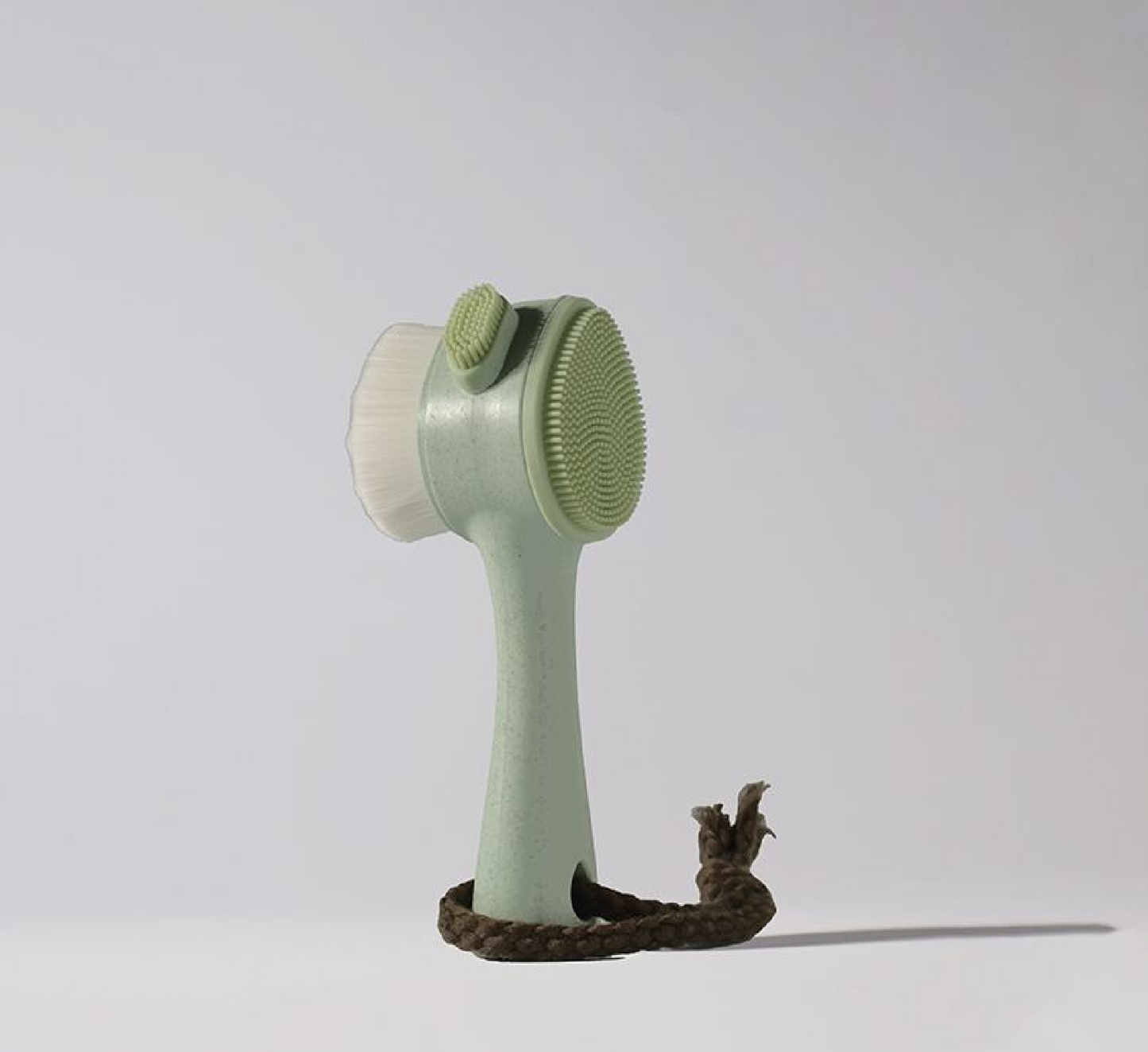 Furçë për fytyrën 2 në 1 me fibra natyrale