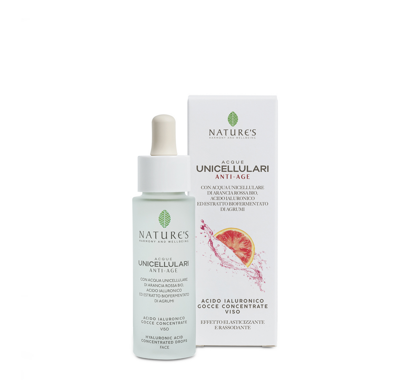 Pika të koncentruara të acidit hialuronik Nature's Acque Unicellulari *30ml