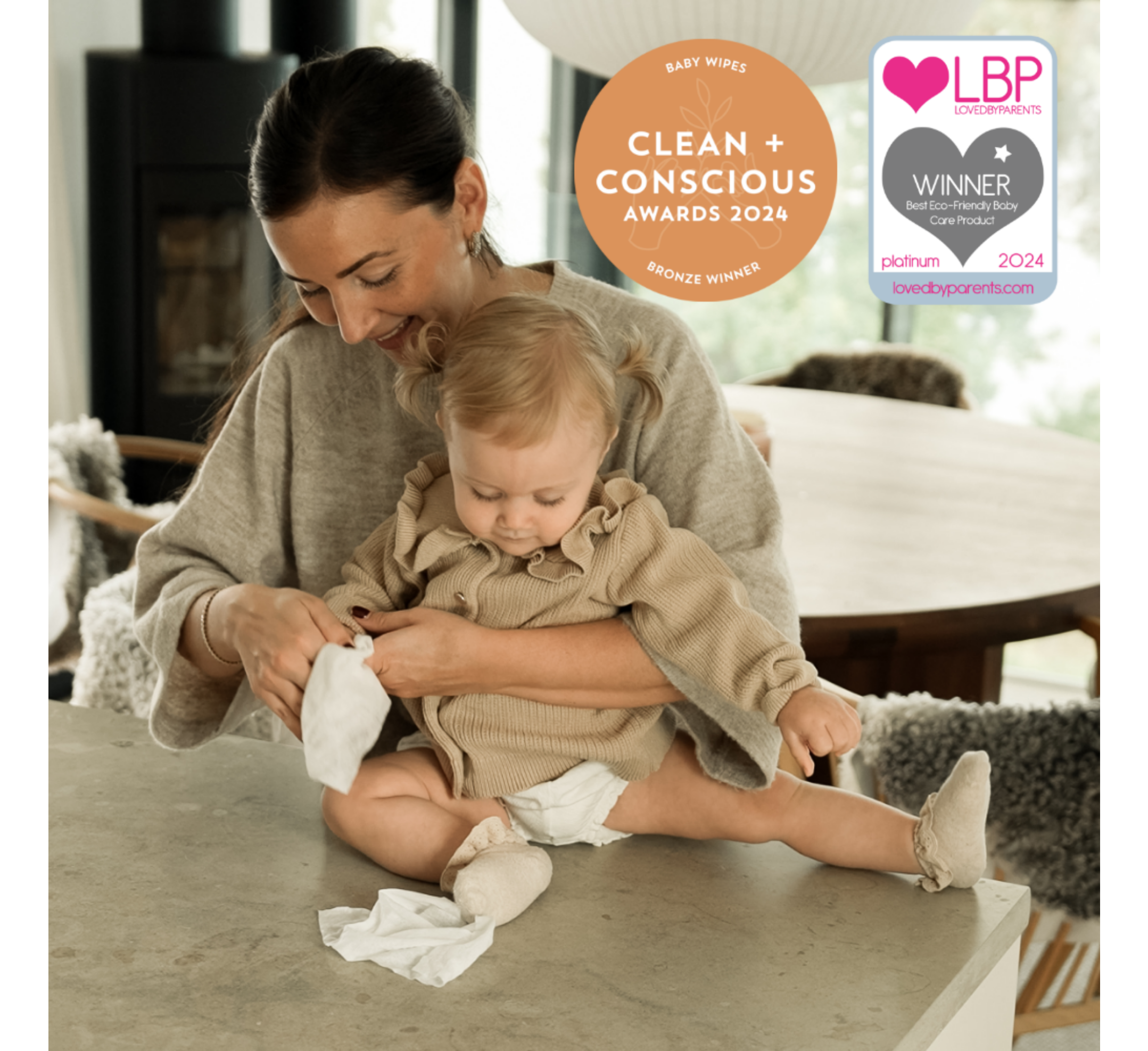 Naty Flushable Wipes Fragrance Free *56pcs