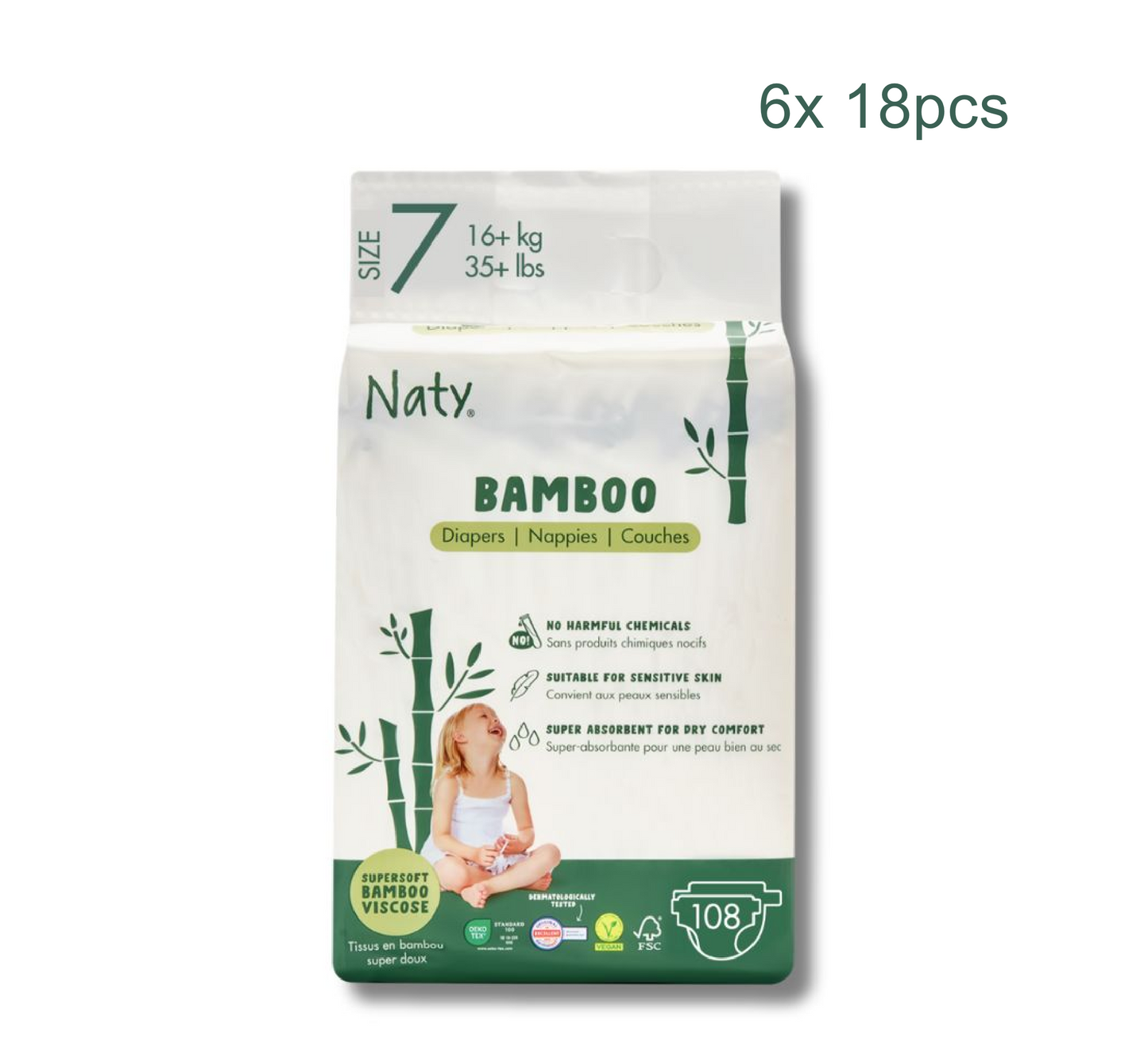 Naty Bamboo Diapers (Pelena) (Full Pack)