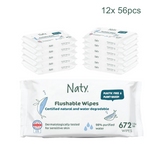 Naty Flushable Wipes Fragrance Free (letra te lagura) (Full Pack) 12*56pcs
