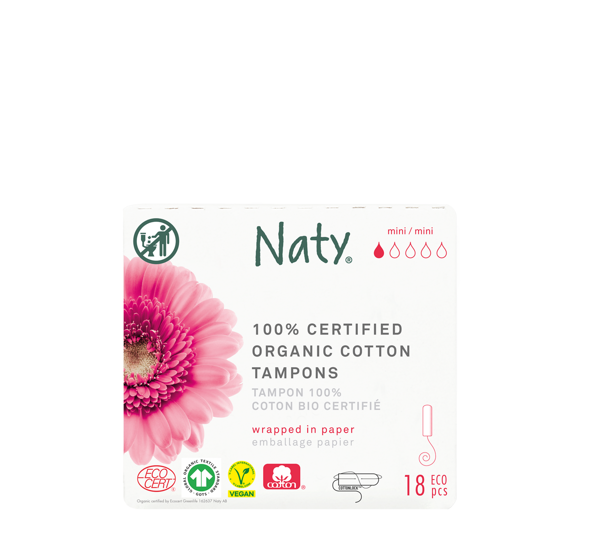 Naty Organic Cotton Tampons *18pcs