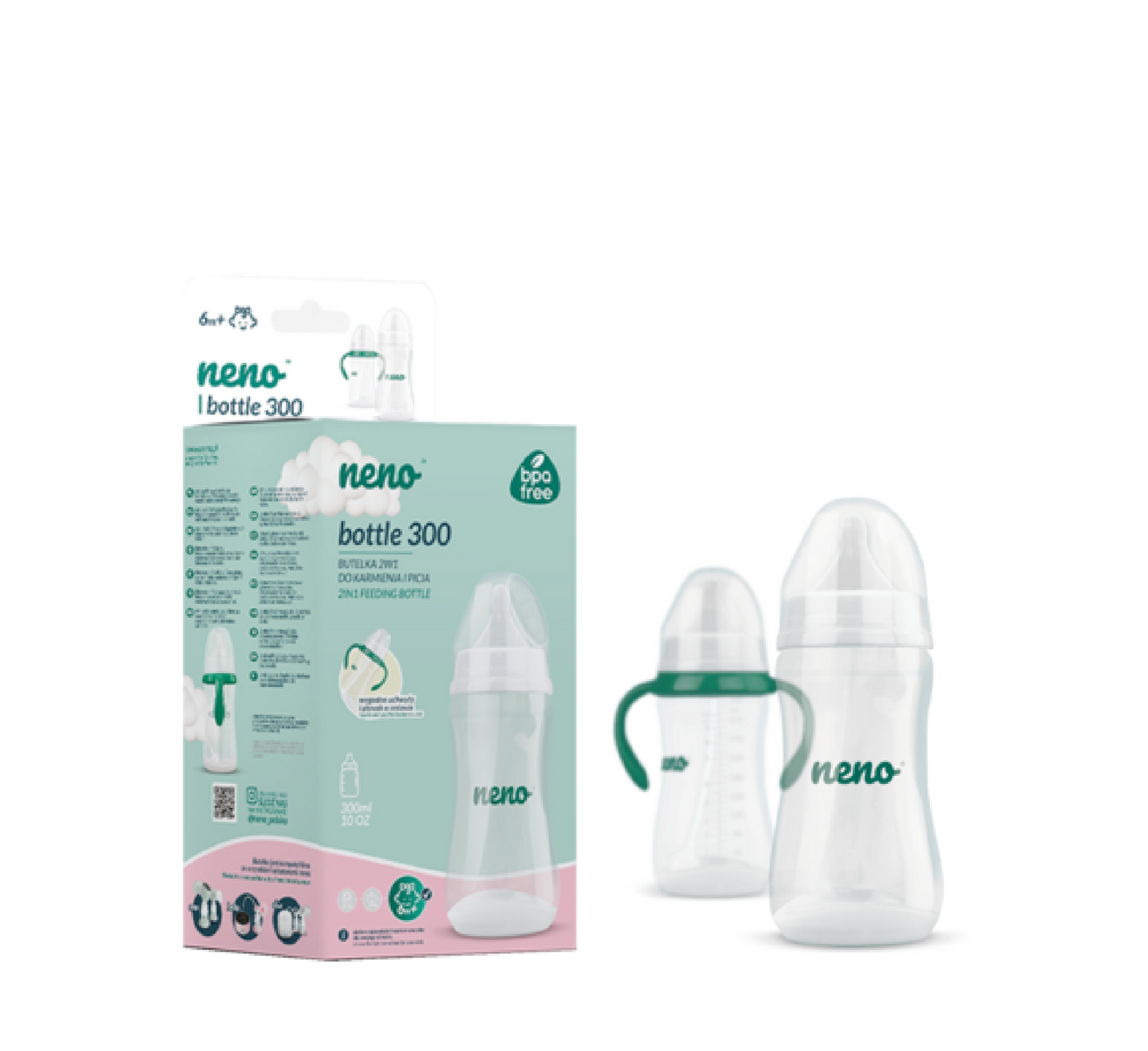 Neno Plastic Baby 2 in 1 Feeding Bottle (240ml/300ml)