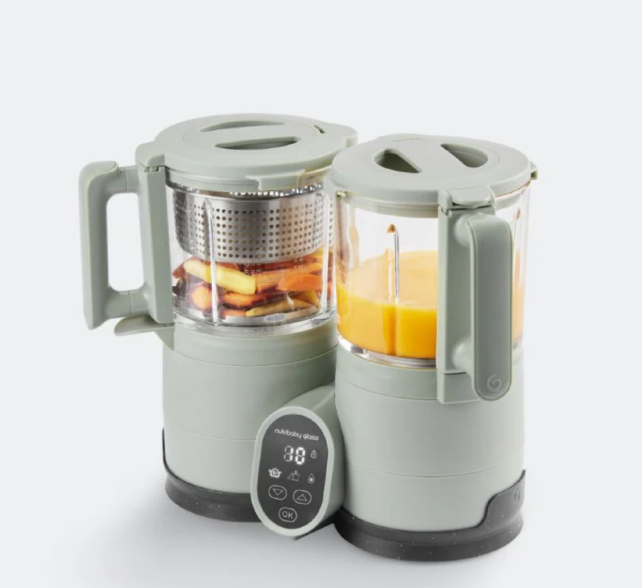 Апарат за храна за бебиња Nutribaby 4 во 1 Glass 2.0 Celadon Green
