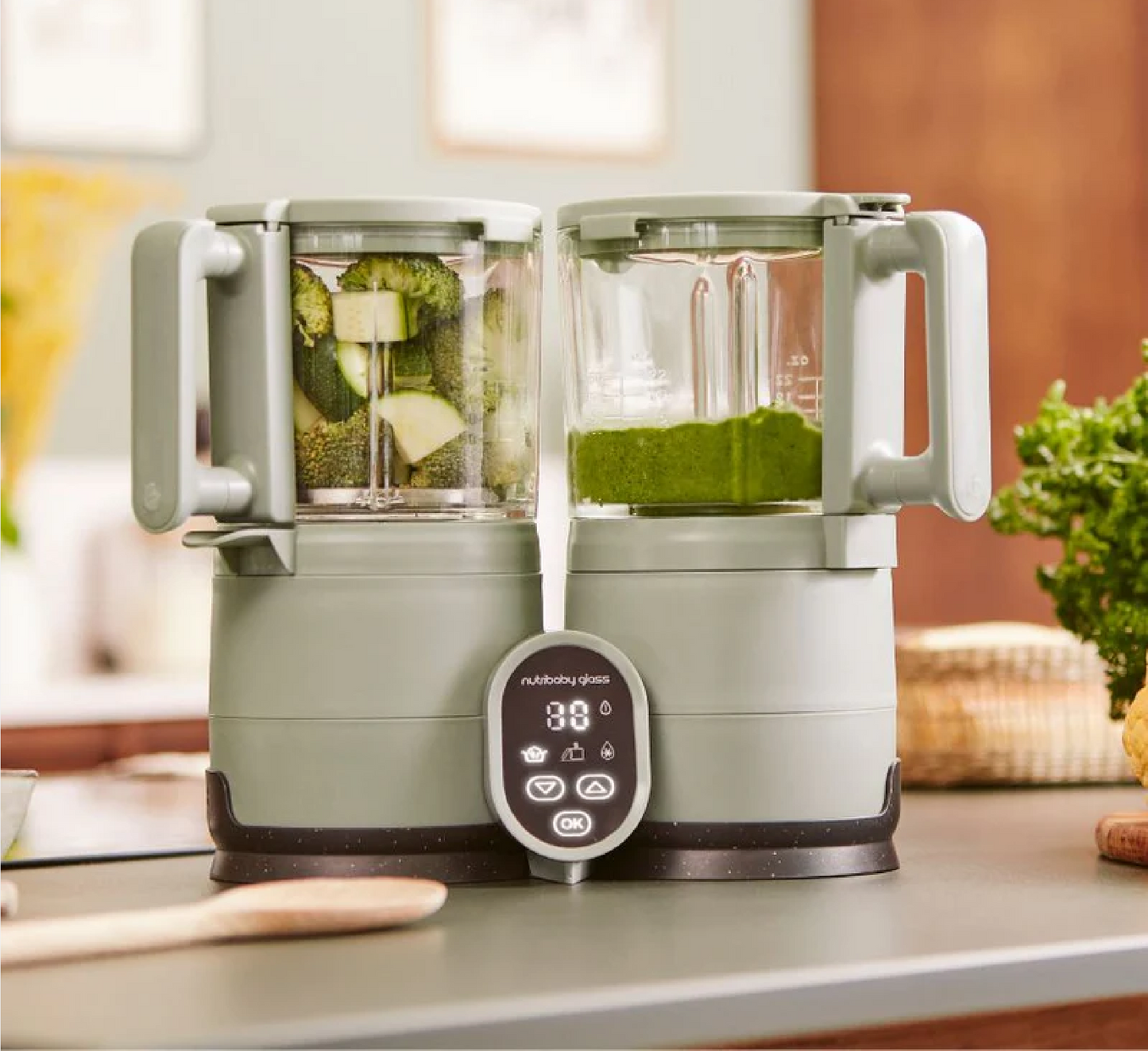 Апарат за храна за бебиња Nutribaby 4 во 1 Glass 2.0 Celadon Green