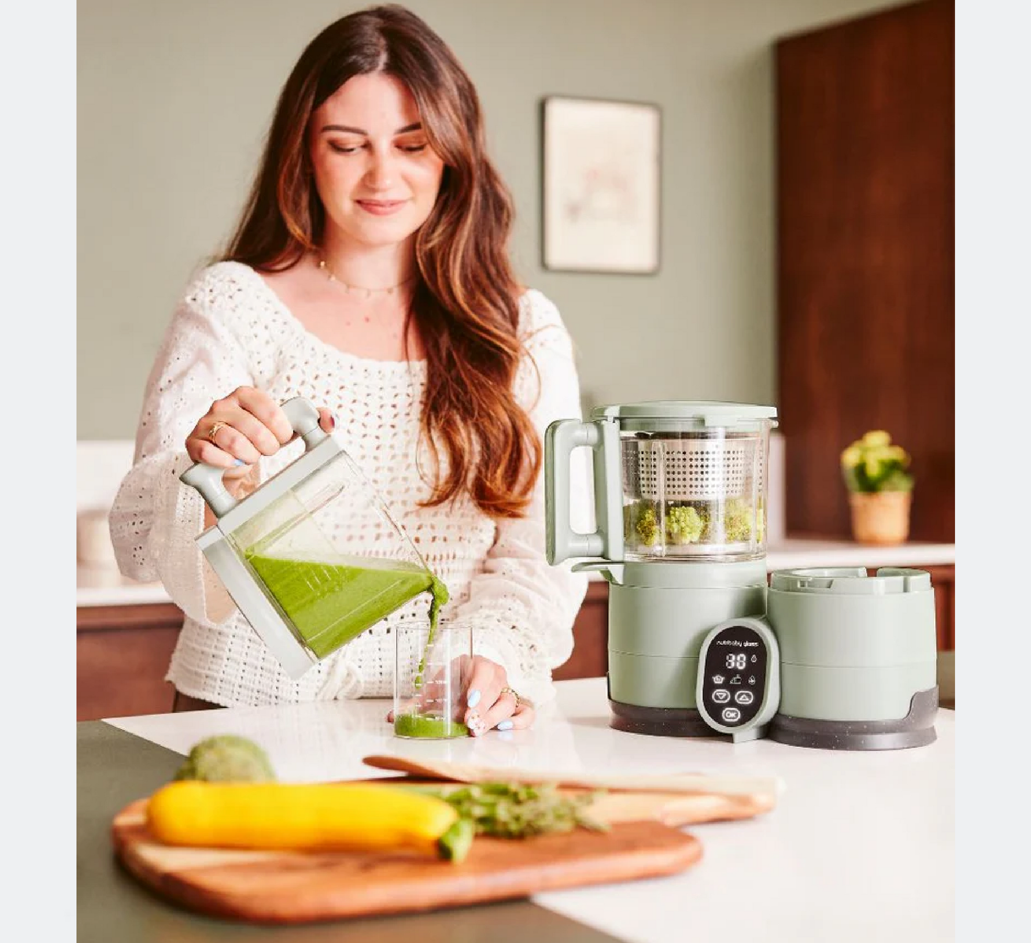 Апарат за храна за бебиња Nutribaby 4 во 1 Glass 2.0 Celadon Green