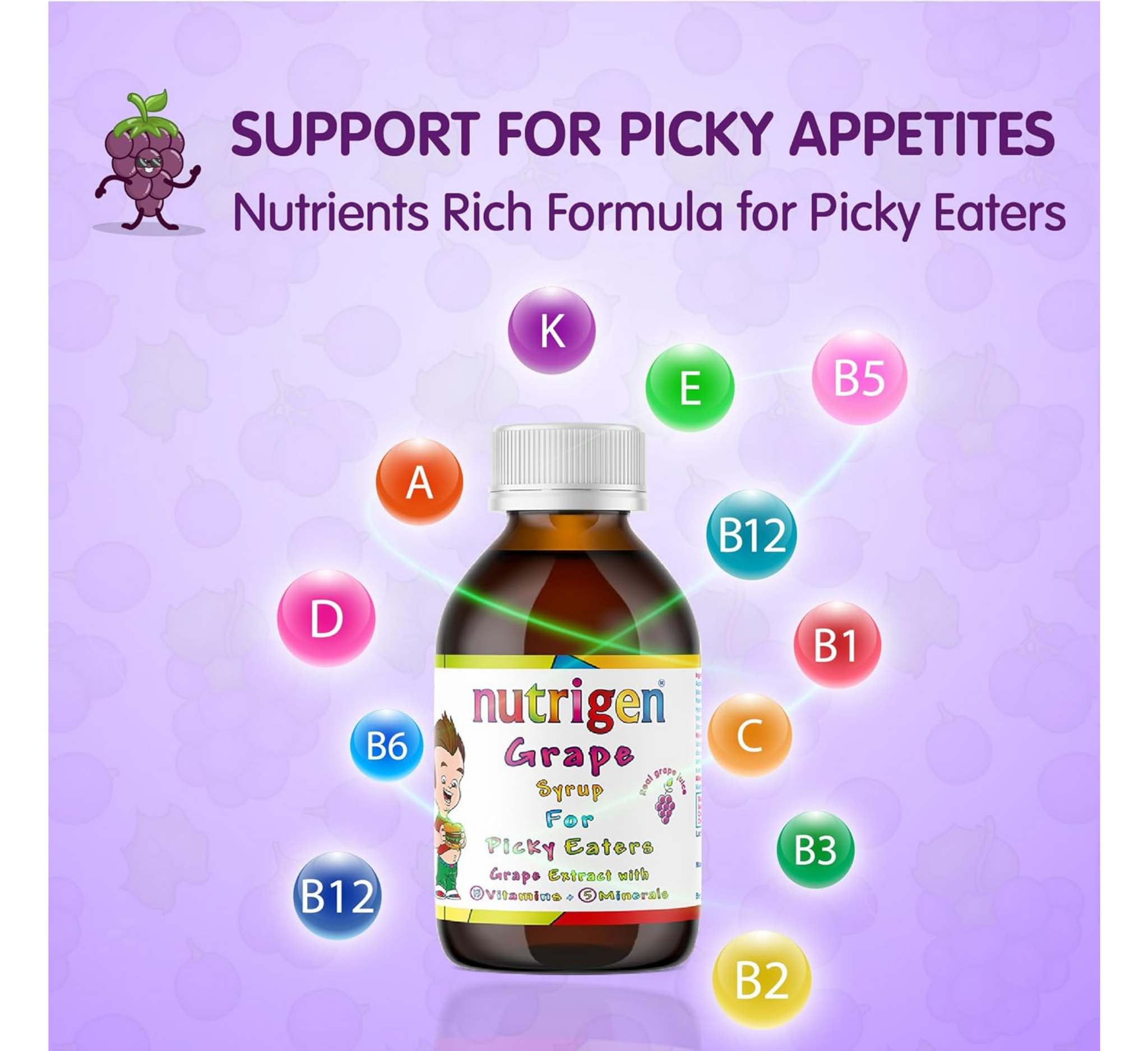 Nutrigen Grape Kids Syrup (For Picky Eaters) *200ml