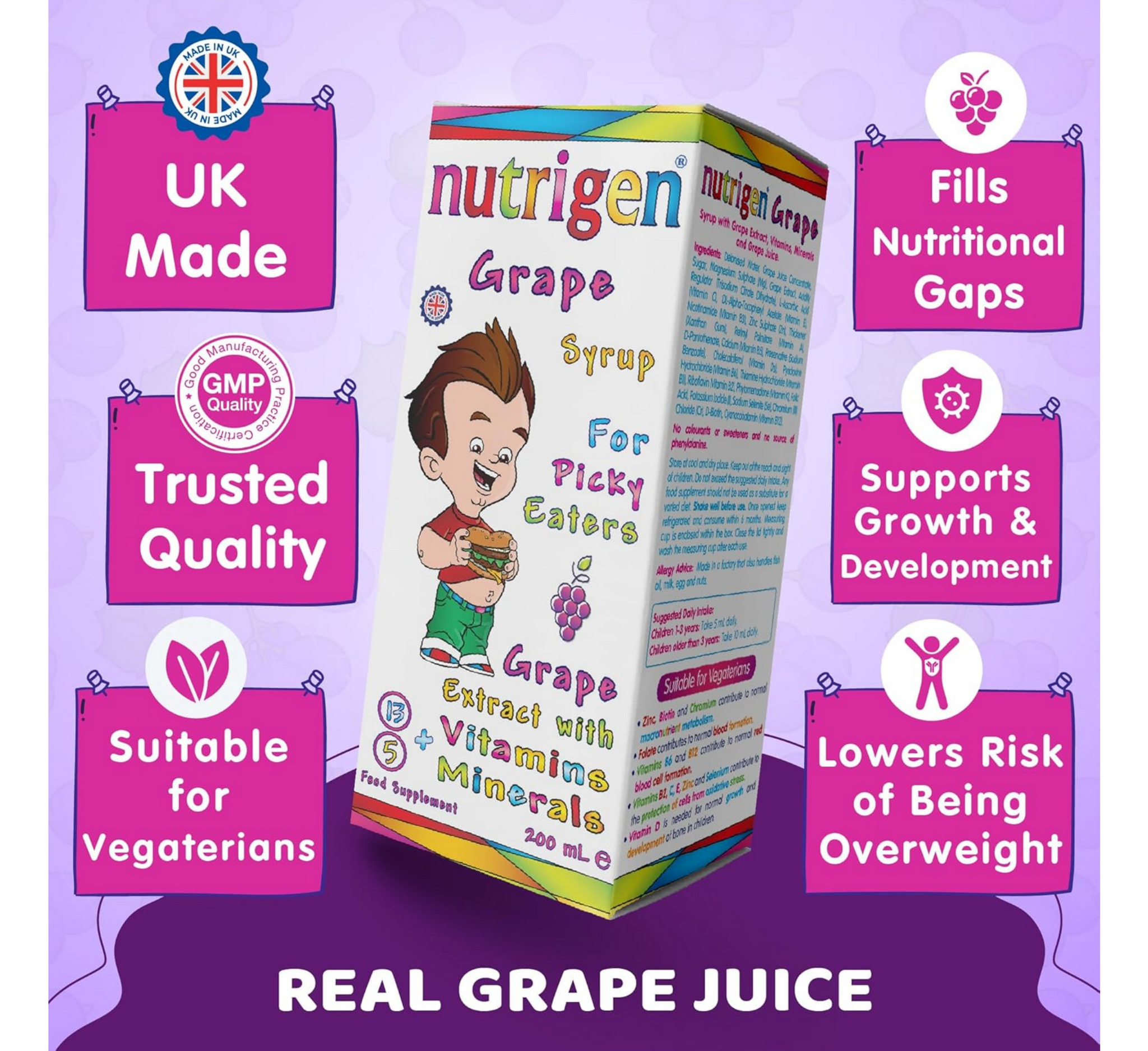 Nutrigen Grape Kids Syrup (For Picky Eaters) *200ml