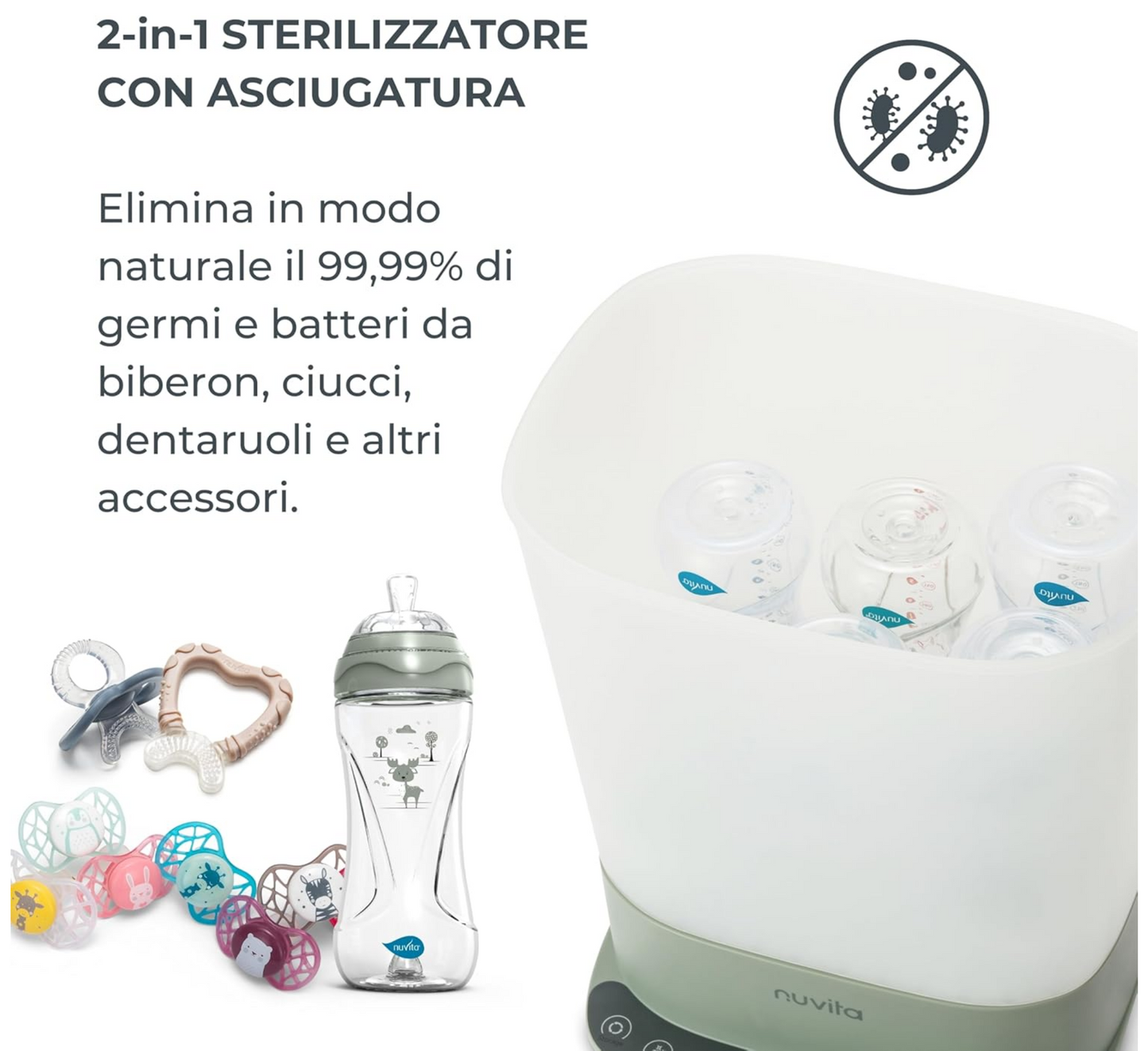 Sterilizues Nuvita 2 në 1 me tharje SteriDry