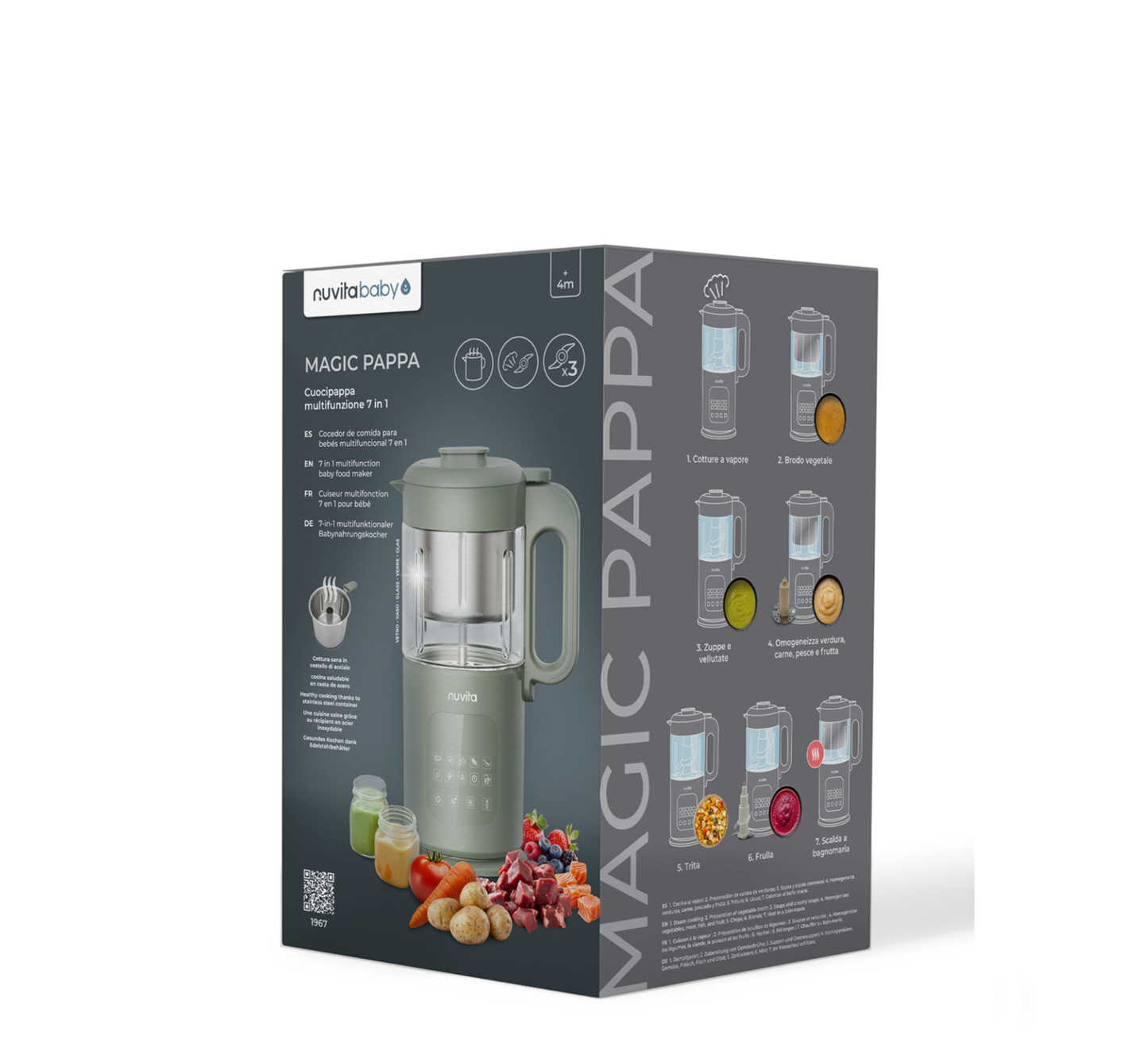 Nuvita 7 in 1 Magic Pappa Multifunction Baby Food Cooker with Recipe Book