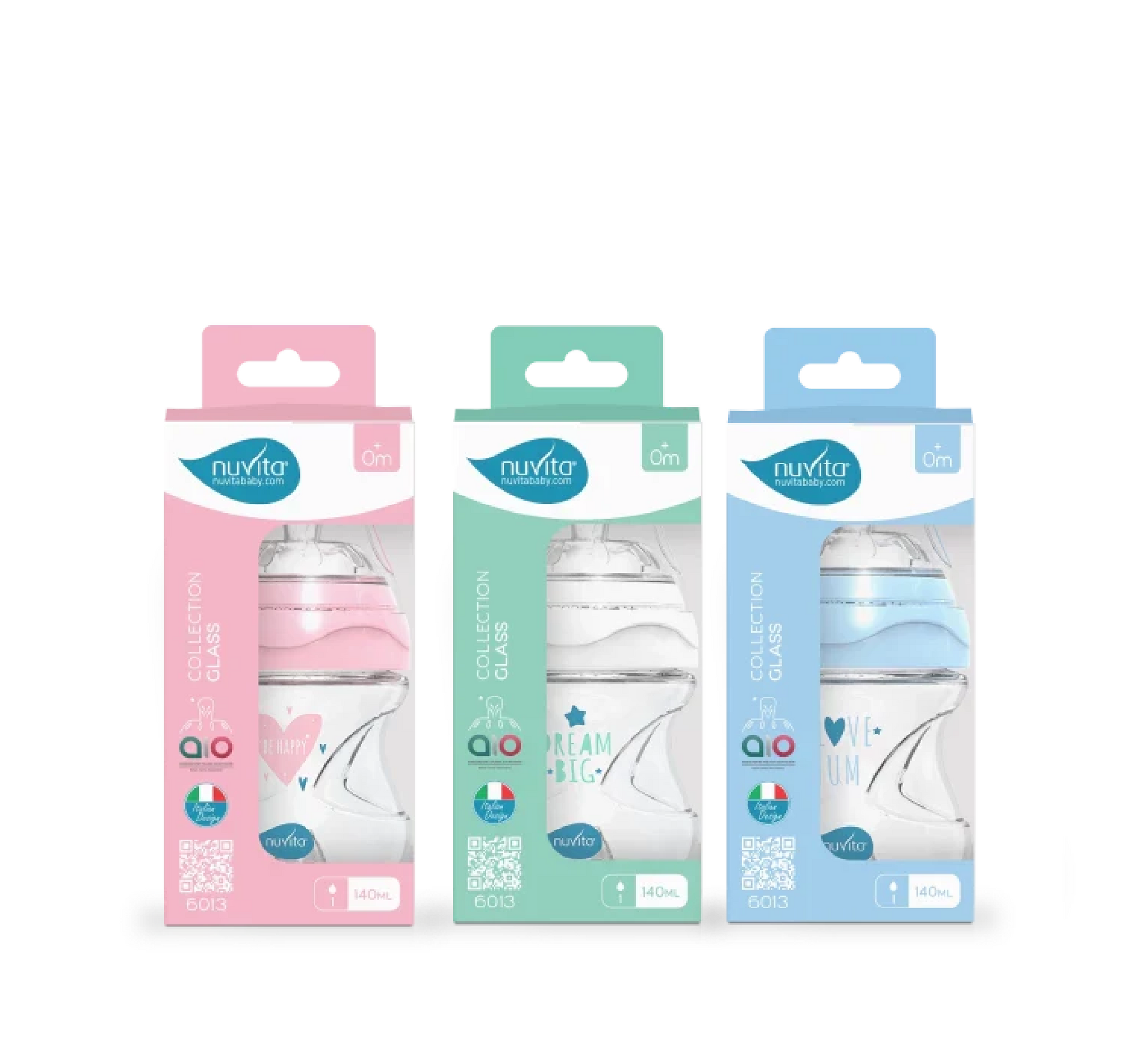 Nuvita Glass Anti-Colic Baby Bottle - Materno Feel Glass