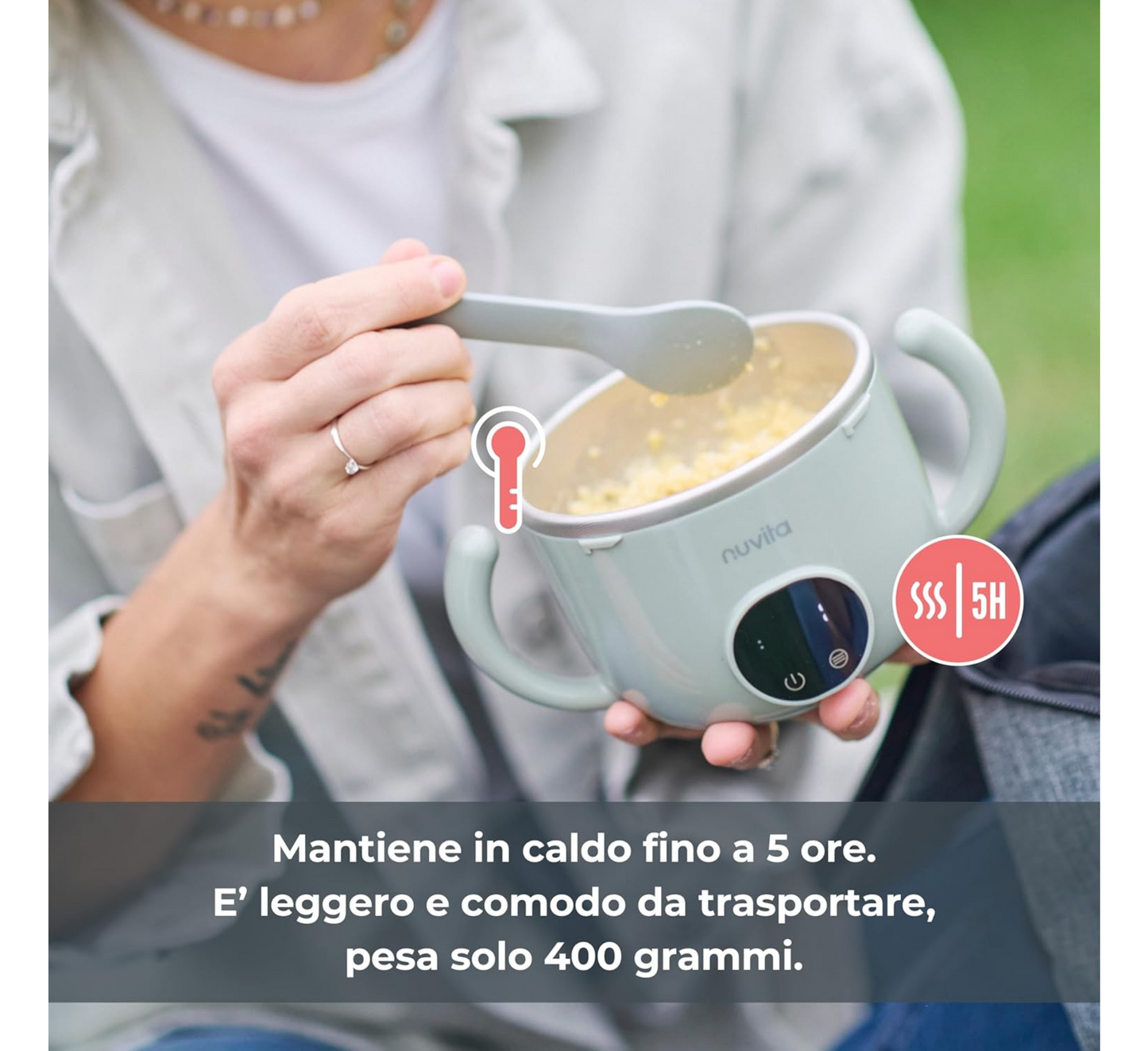 Ngrohës ushqimi për foshnje Nuvita Pappa'n'Go i rikarikueshëm