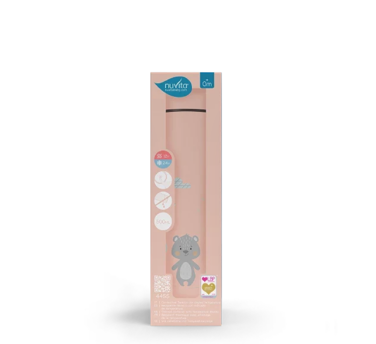 Shishe termike prej çeliku inox Nuvita me termometër LED *500ml