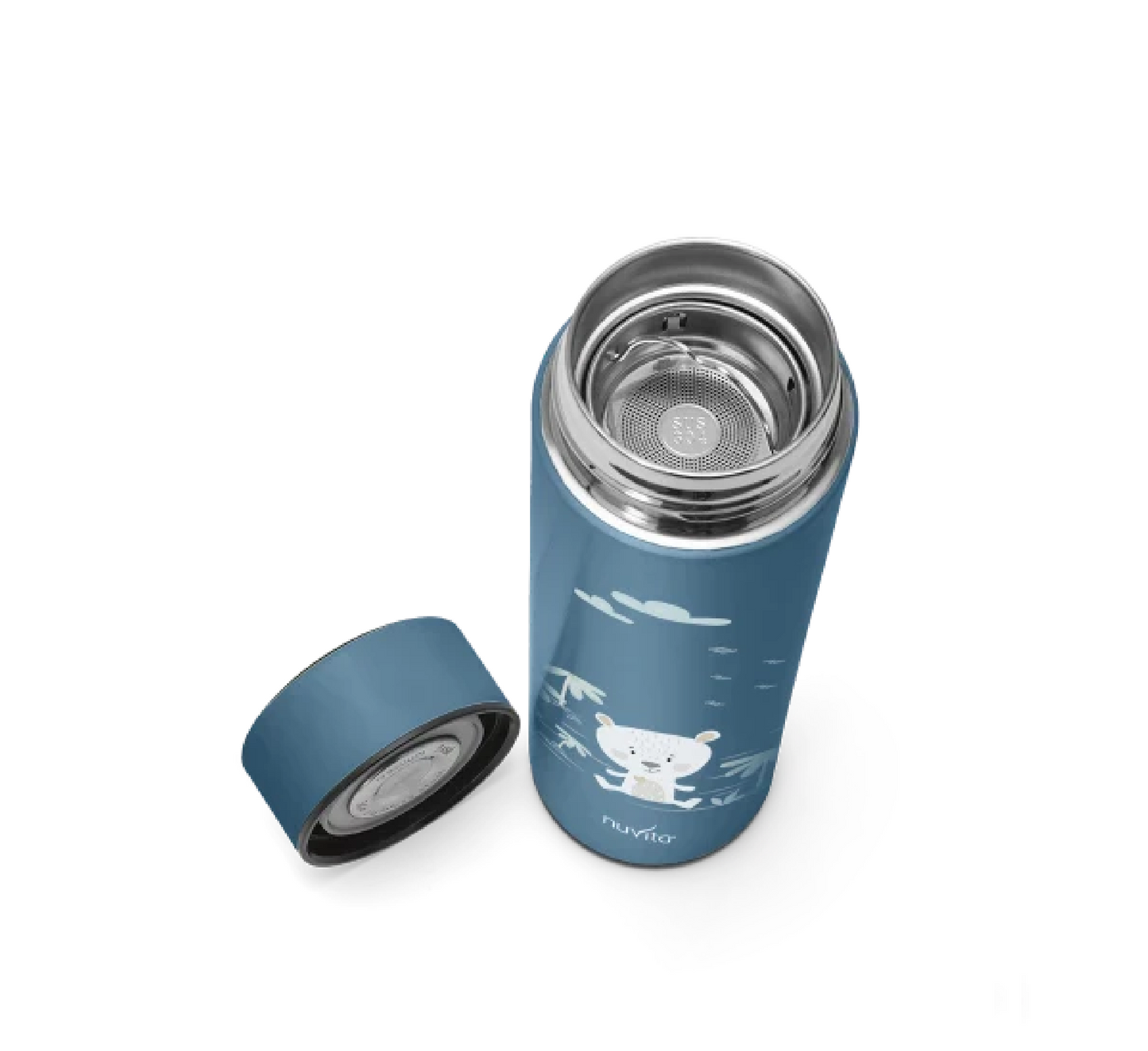 Shishe termike prej çeliku inox Nuvita me termometër LED *500ml