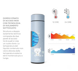 Shishe termike prej çeliku inox Nuvita me termometër LED *500ml