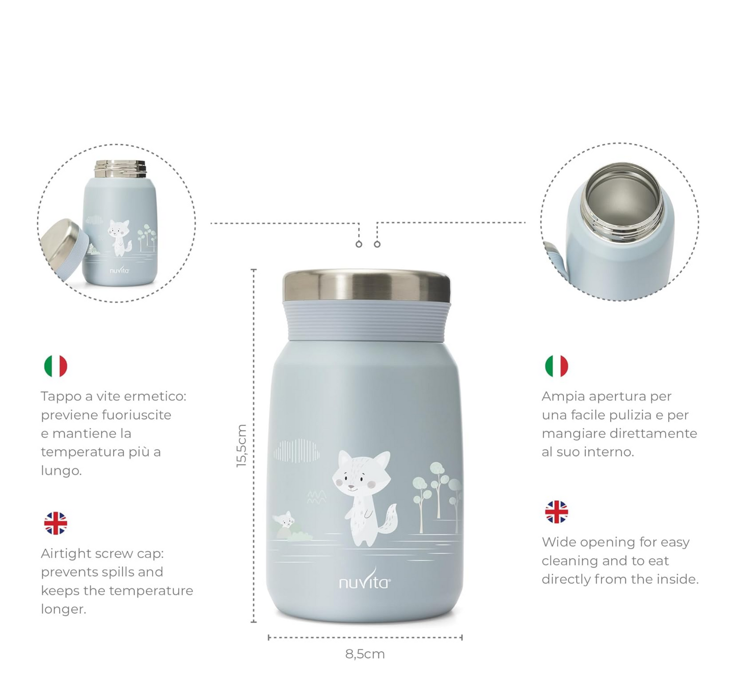 Nuvita Stainless Steel Thermal Food Container