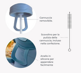 Nuvita Thermal Steel Water Bottle with Silicone Pourer and Straw