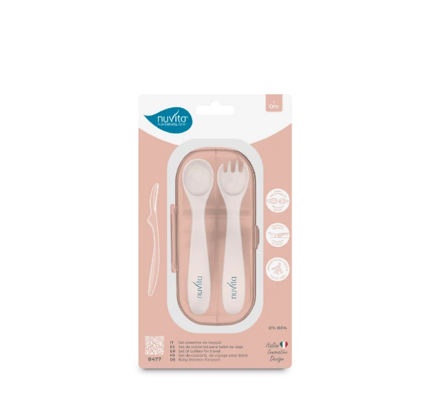 Nuvita Travel Cutlery Set with Case - Easy Eating 0M+