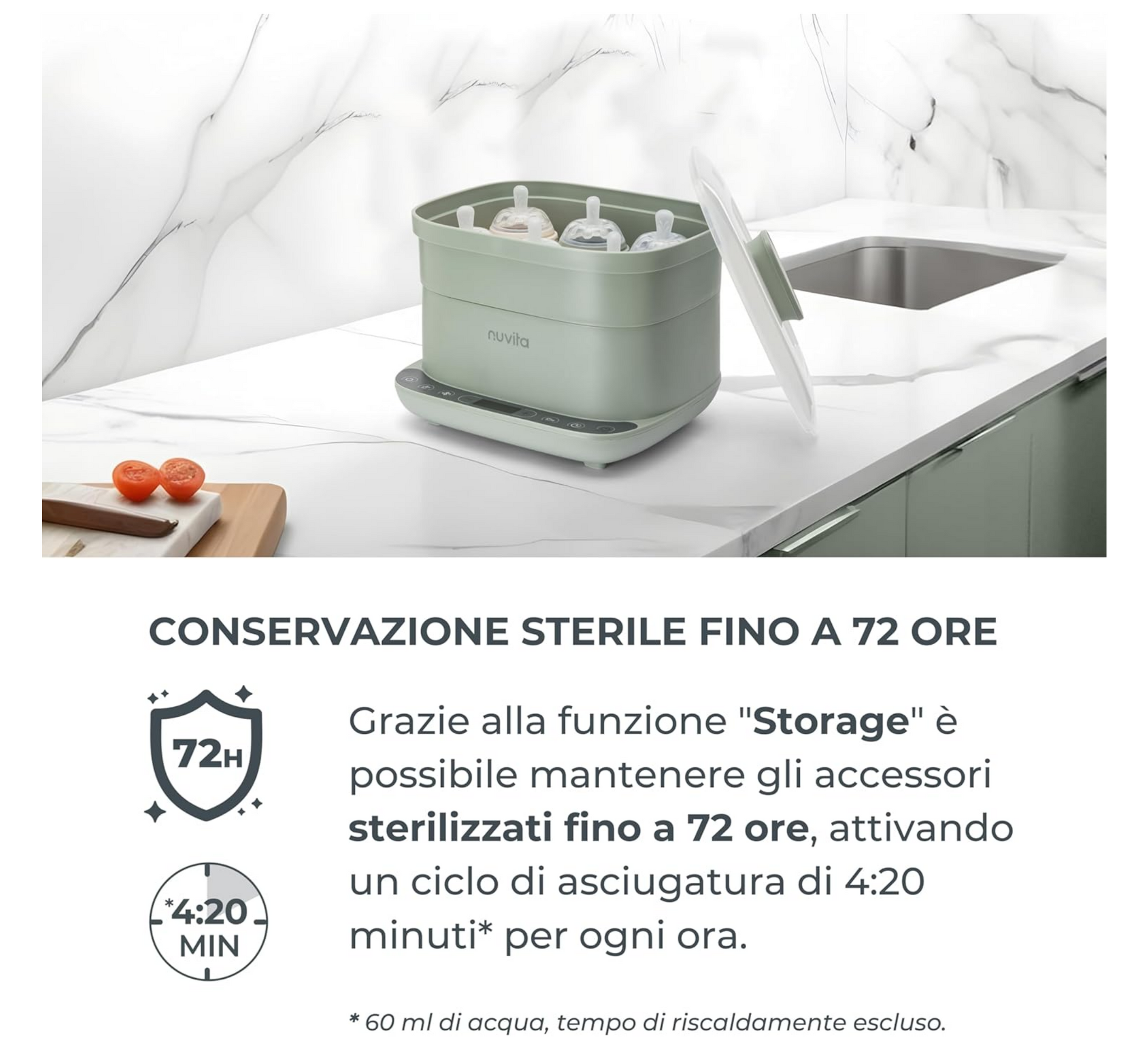 Sterilizues Nuvita 2 në 1 me tharje SteriDry