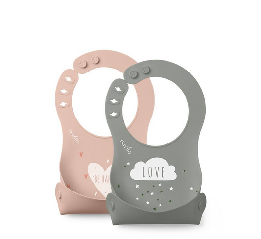 Nuvita Bib with Silicone Pocket Squashy 6M+ *2pcs