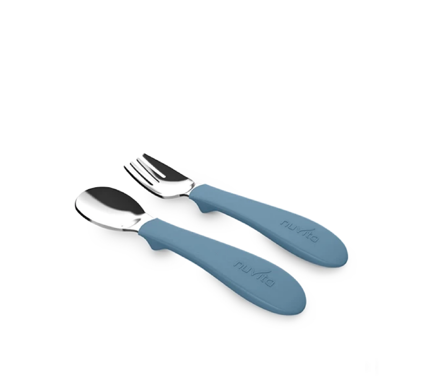 Nuvita Children's Cutlery Set in Steel with Silicone Handle - KiddieKit 8472