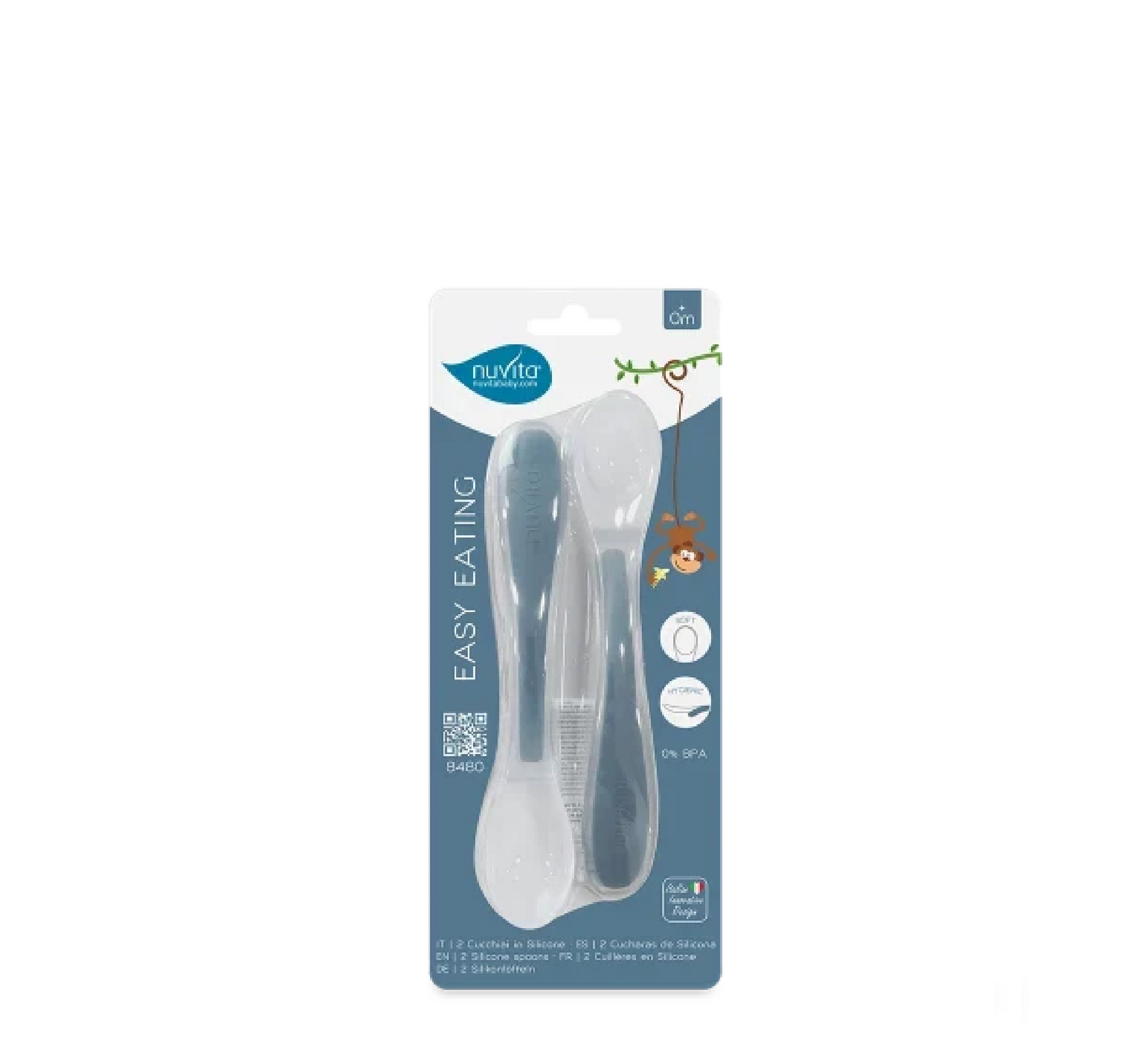 Nuvita Set of 2 Silicone Spoons - Easy Eating 8480