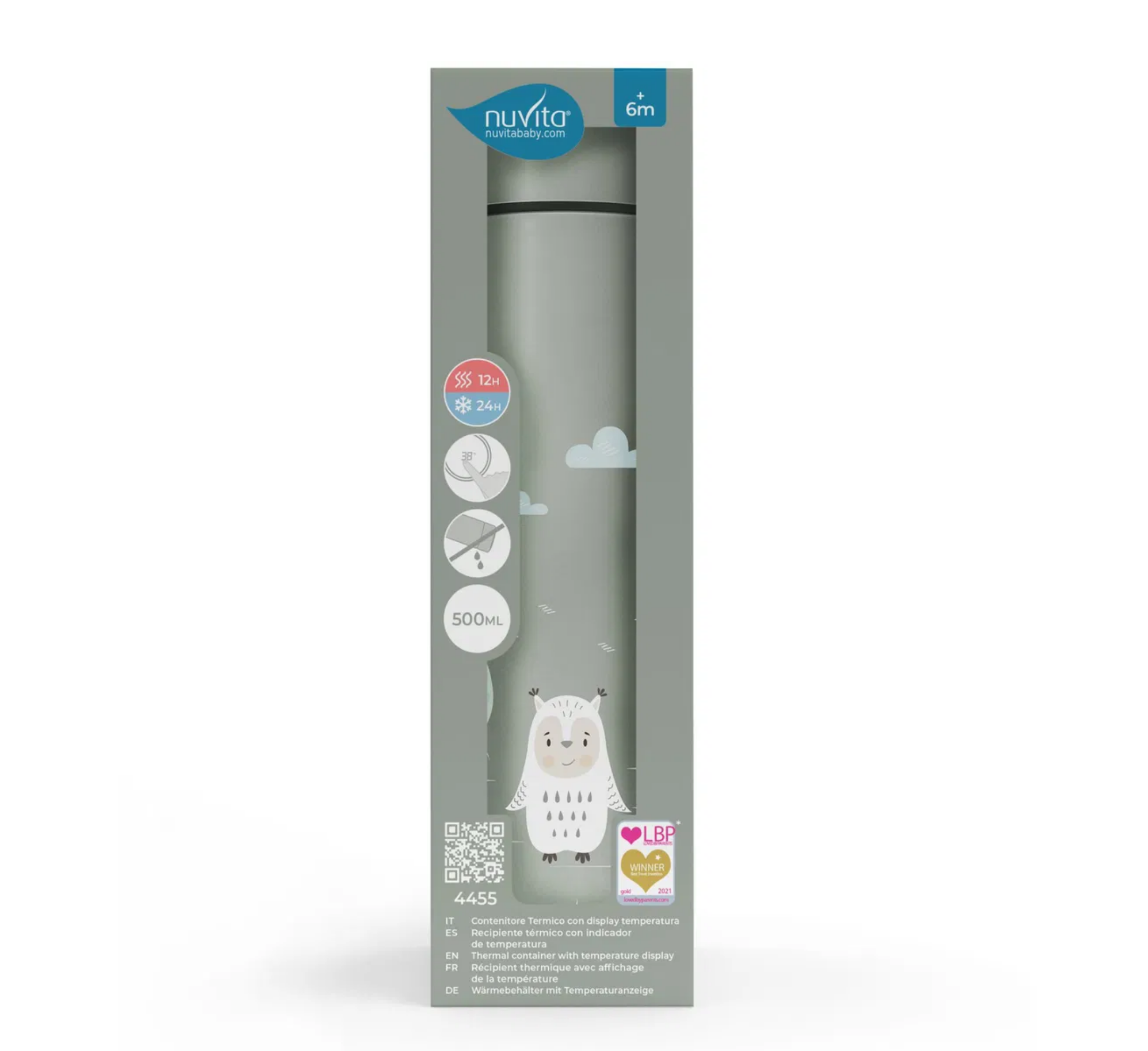 Nuvita Stainless Steel Thermal Bottle with LED Thermometer *500ml