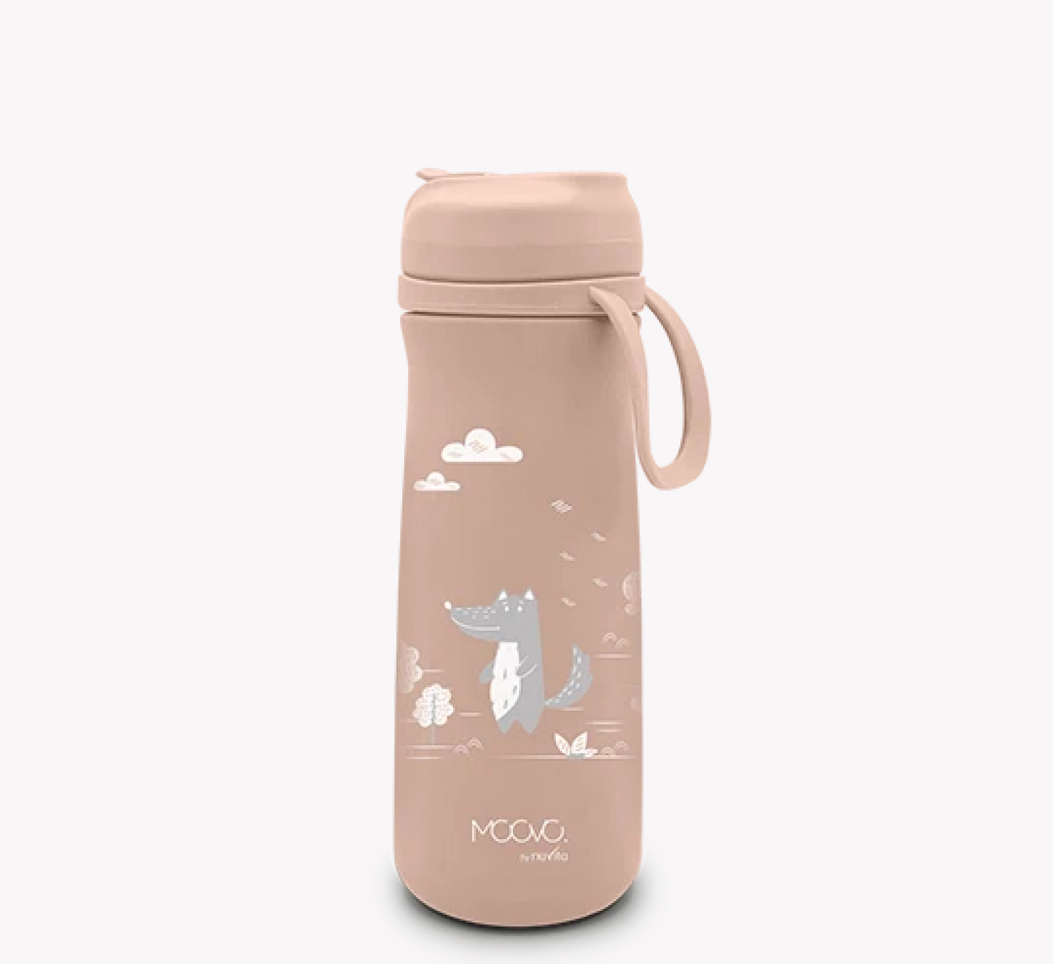 Nuvita Thermal Steel Water Bottle with Silicone Pourer and Straw