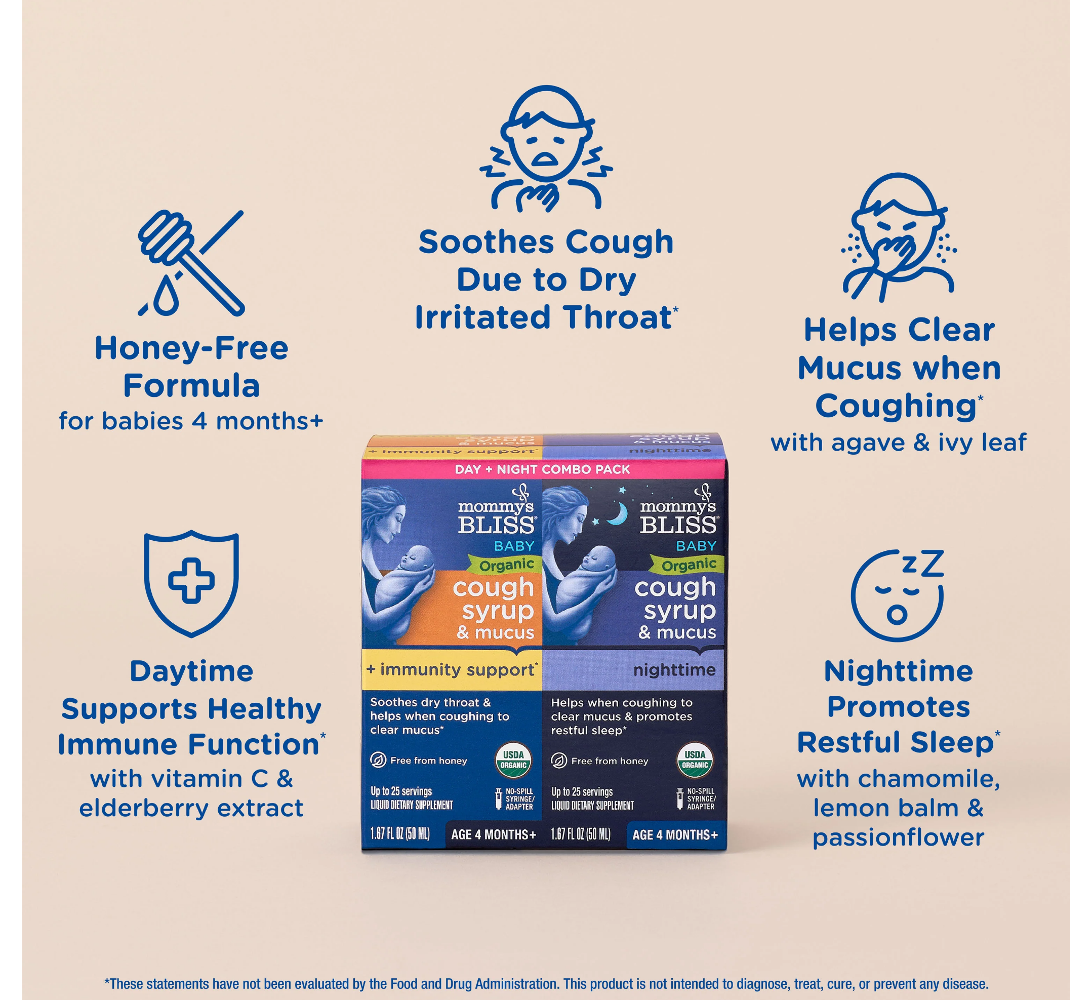 Organic Baby Cough Syrup & Mucus Day & Night Duo