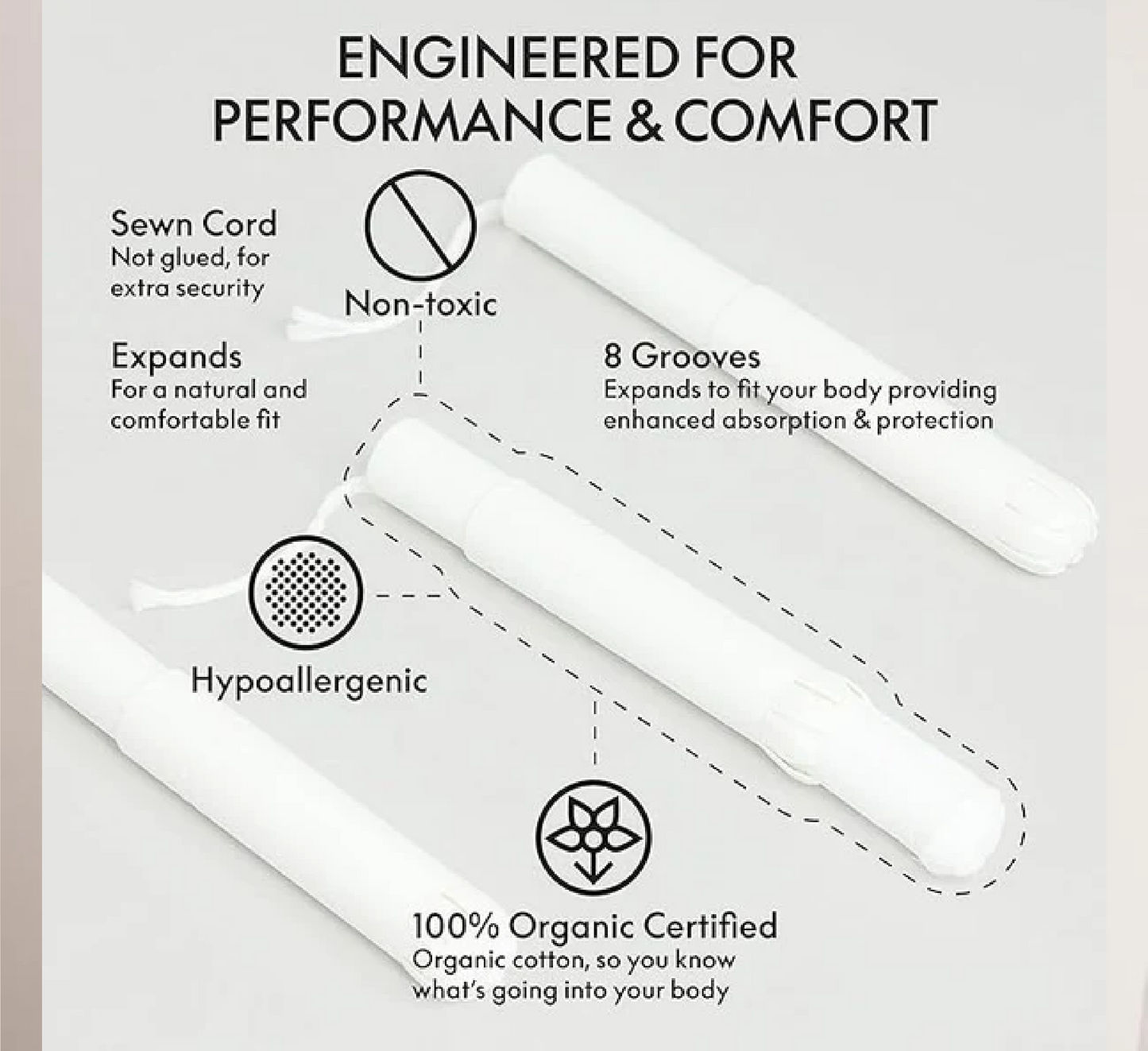 Organic Cotton Applicator Tampons