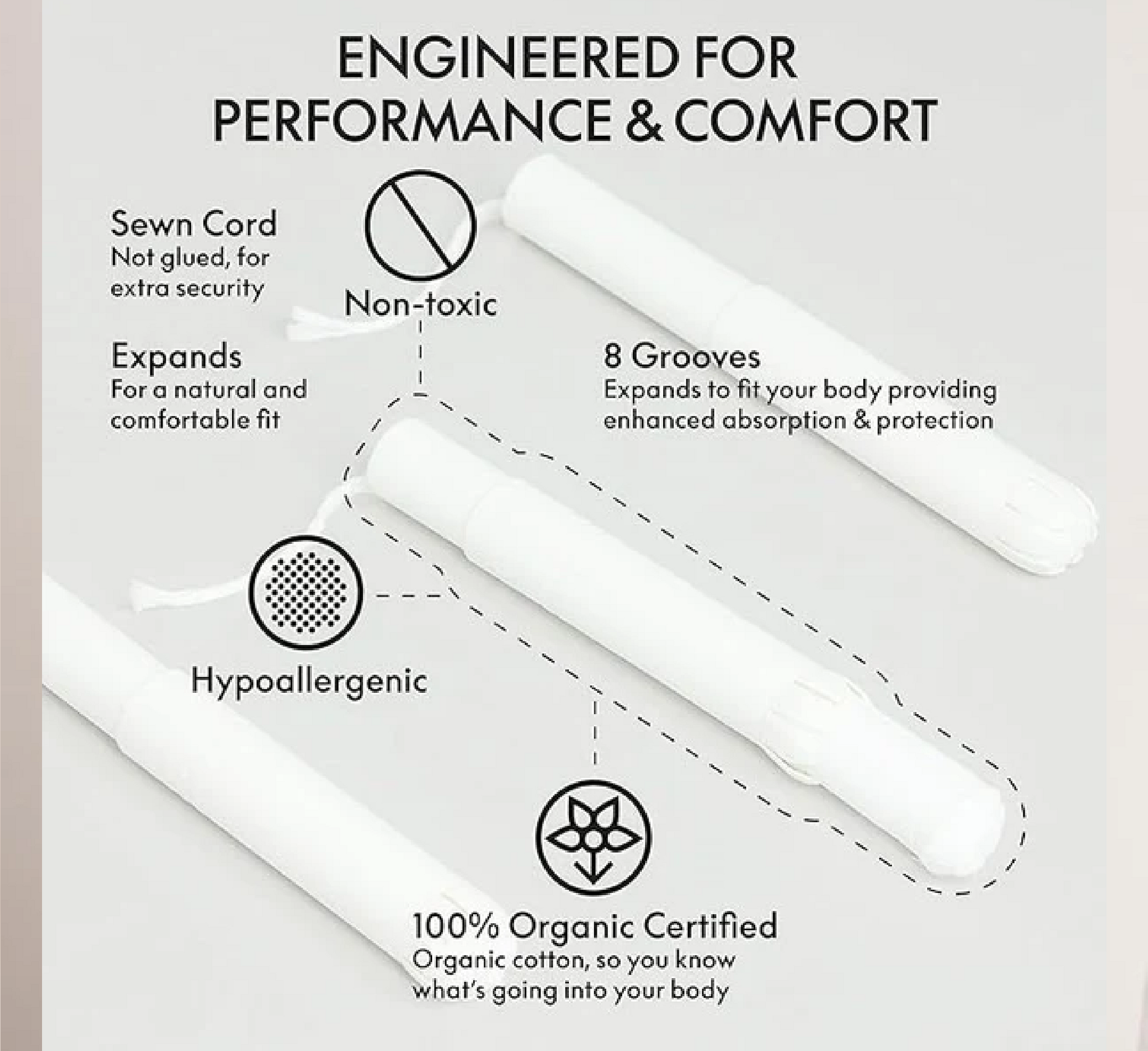 Organic Cotton Applicator Tampons