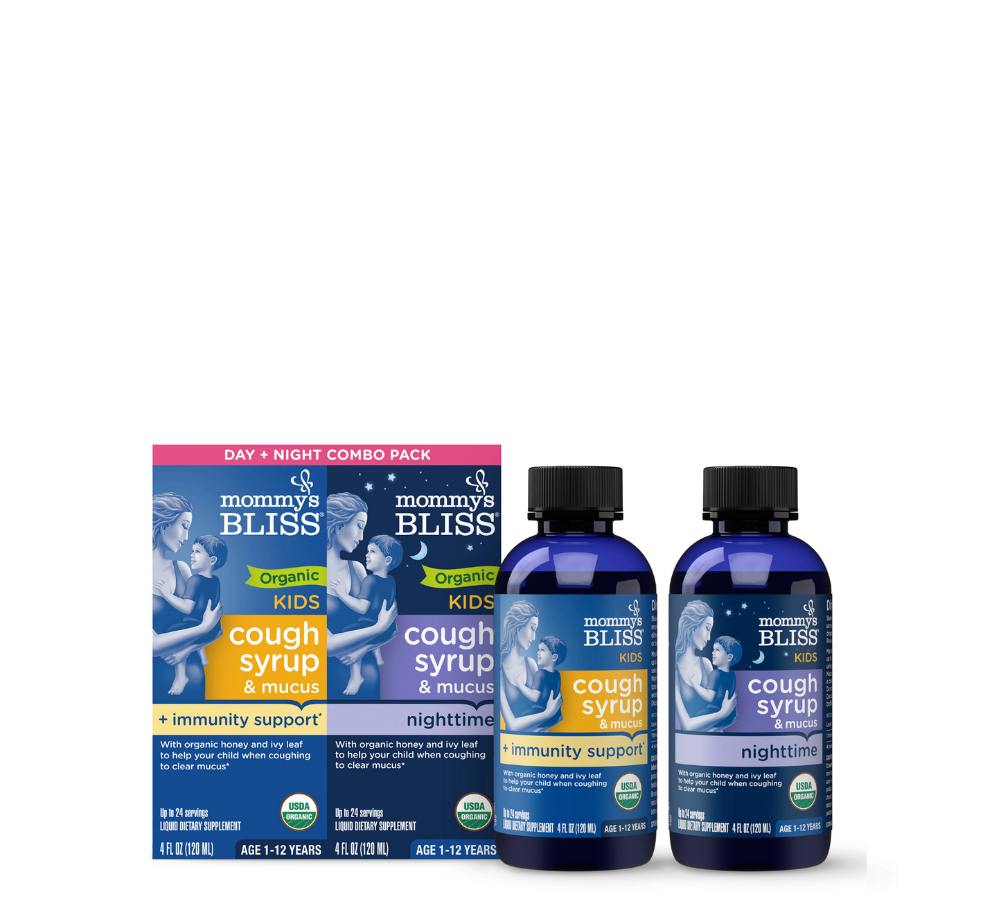 Shurup organik për kollë dhe mukus për fëmijë, duo ditë dhe natë