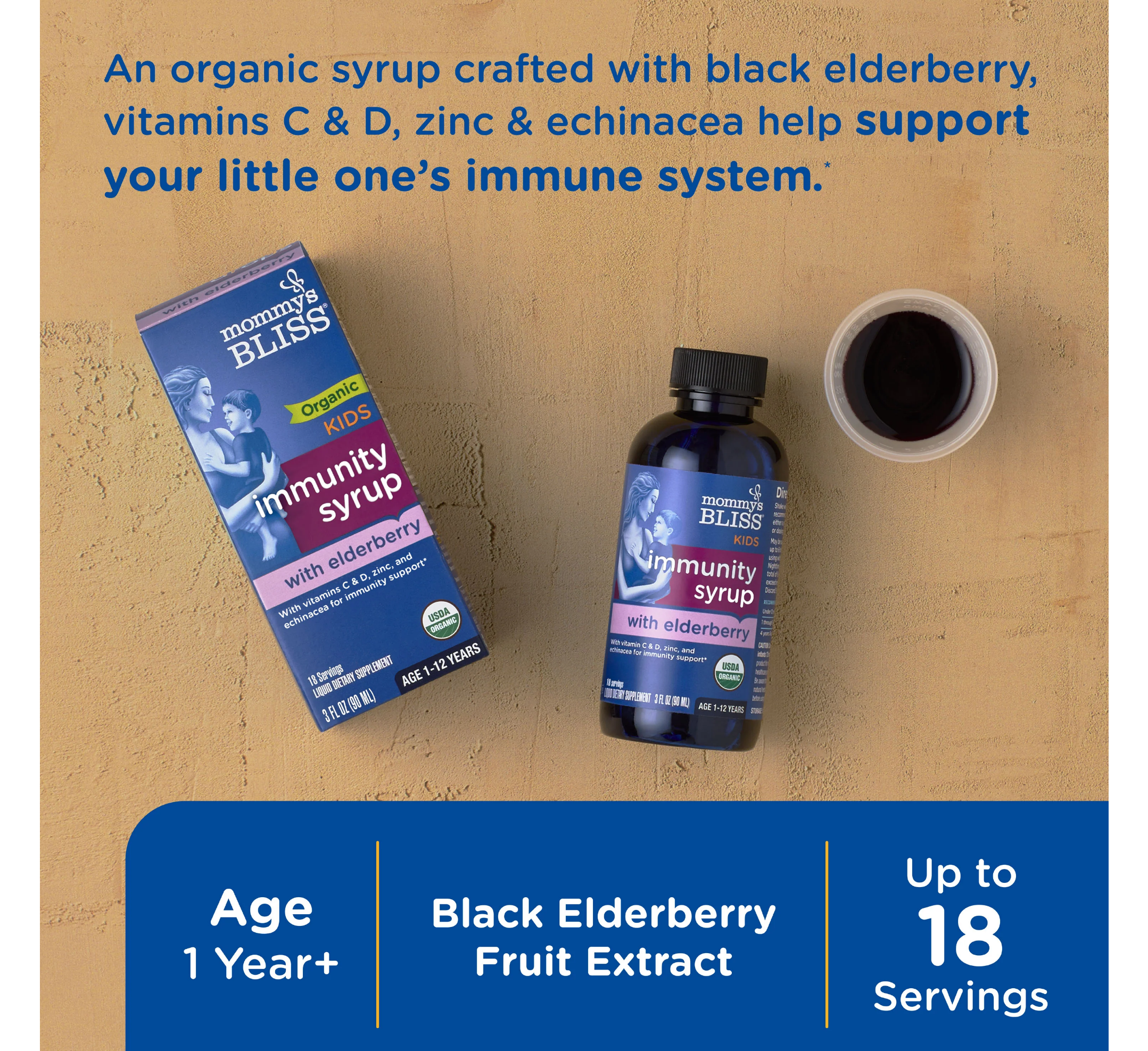 Organic Kids Immunity Syrup with Elderberry *90ml