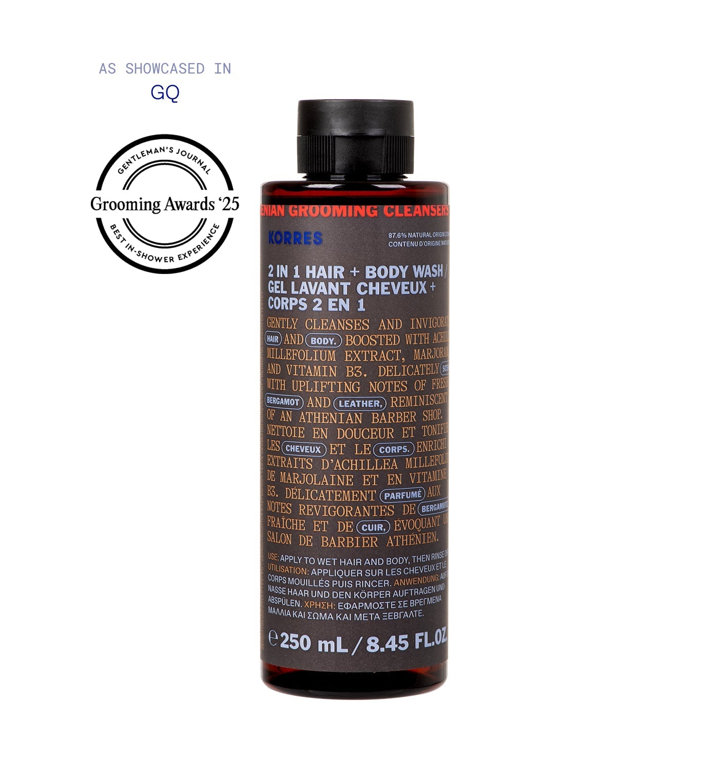 Athenian Grooming 2 in 1 Hair + Body Wash for Men 250ml