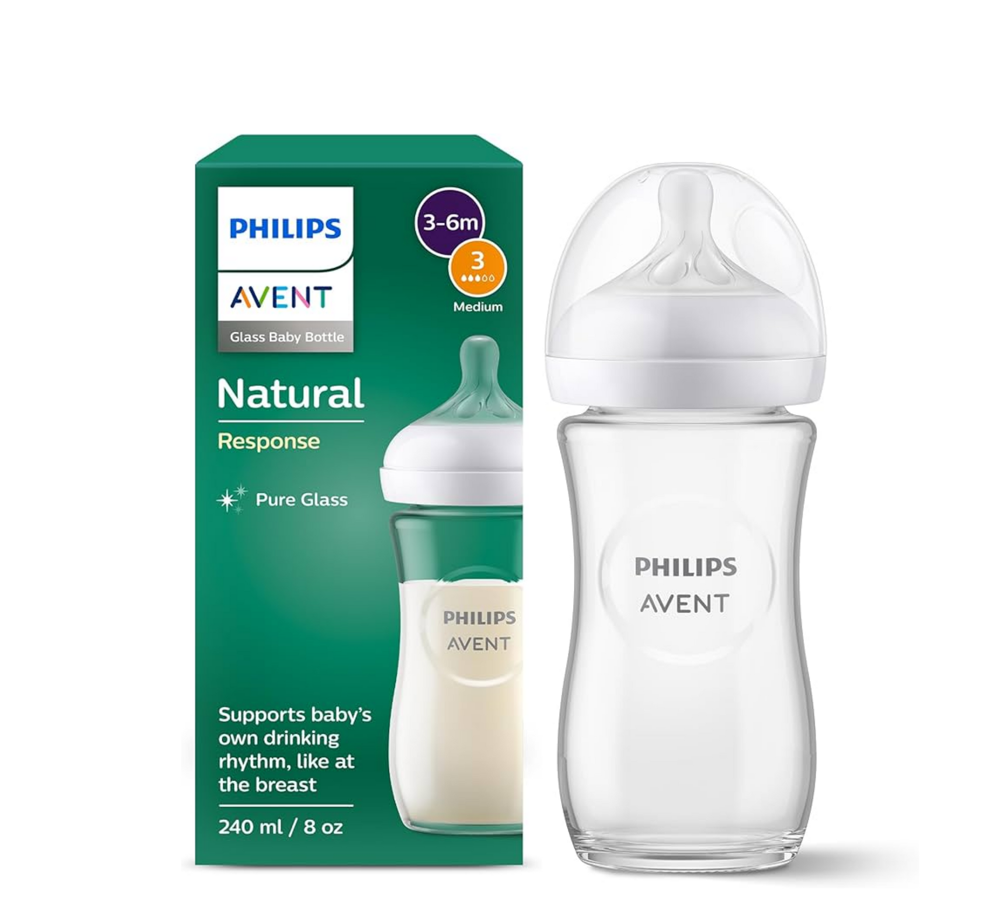 PHILIPS AVENT SCY933/01 SHISHE QELQI NATURAL 3-6M *240ML