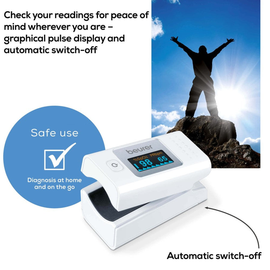 Beurer PO 35 Pulse Oximeter: Oxygen Saturation Level & Pulse Rate Monitor