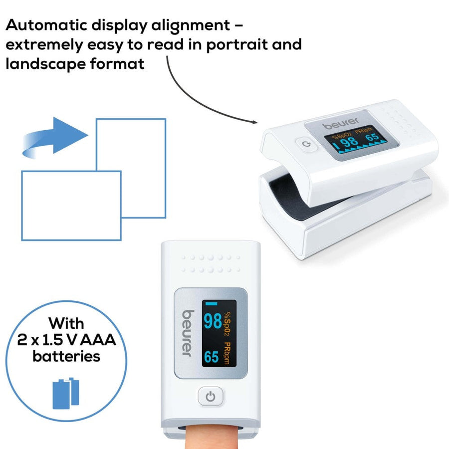 Beurer PO 35 Pulse Oximeter: Oxygen Saturation Level & Pulse Rate Monitor
