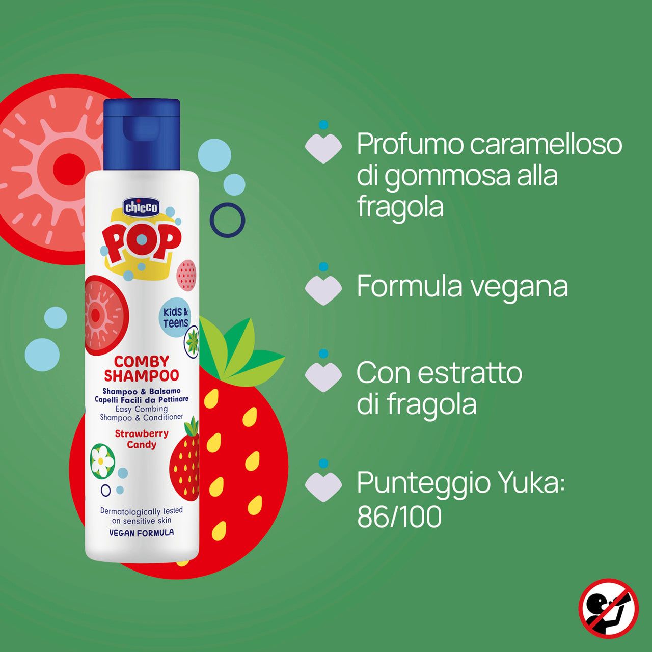 POP Shampo&Balsamo Strawberry Candy 250 Ml 6Y+