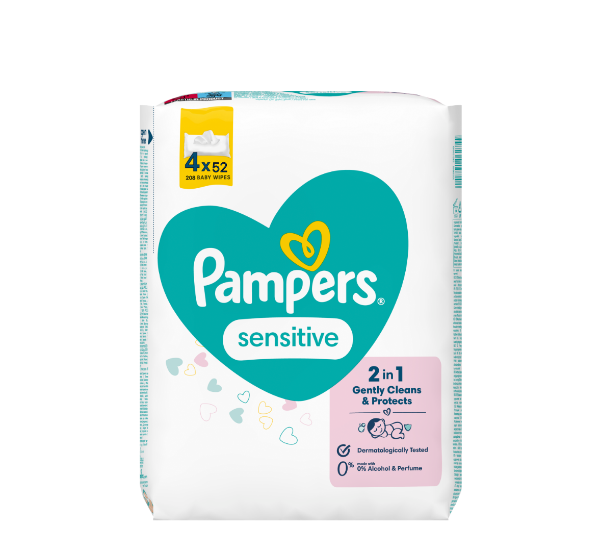 Pampers Sensitive Baby Wipes (4*52pcs)