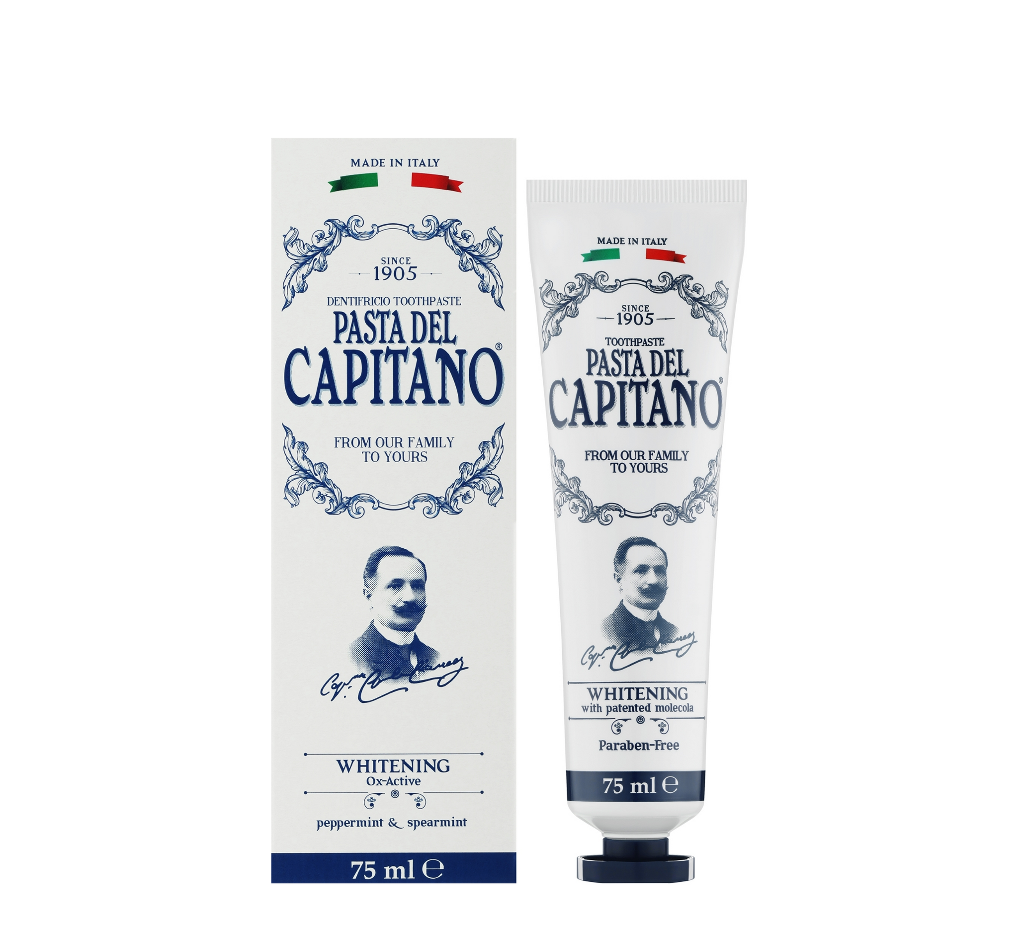 Pasta del Capitano Whitening Ox-active Peppermint & Spearmint Toothpaste *75ml