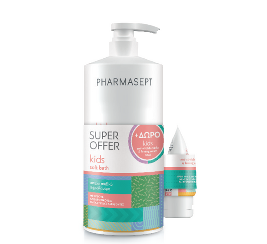 Pharmasept Super Offer - Kids Soft Bath (1L) + Kida Anti-Stretch Marks & Firming Cream (30ml)