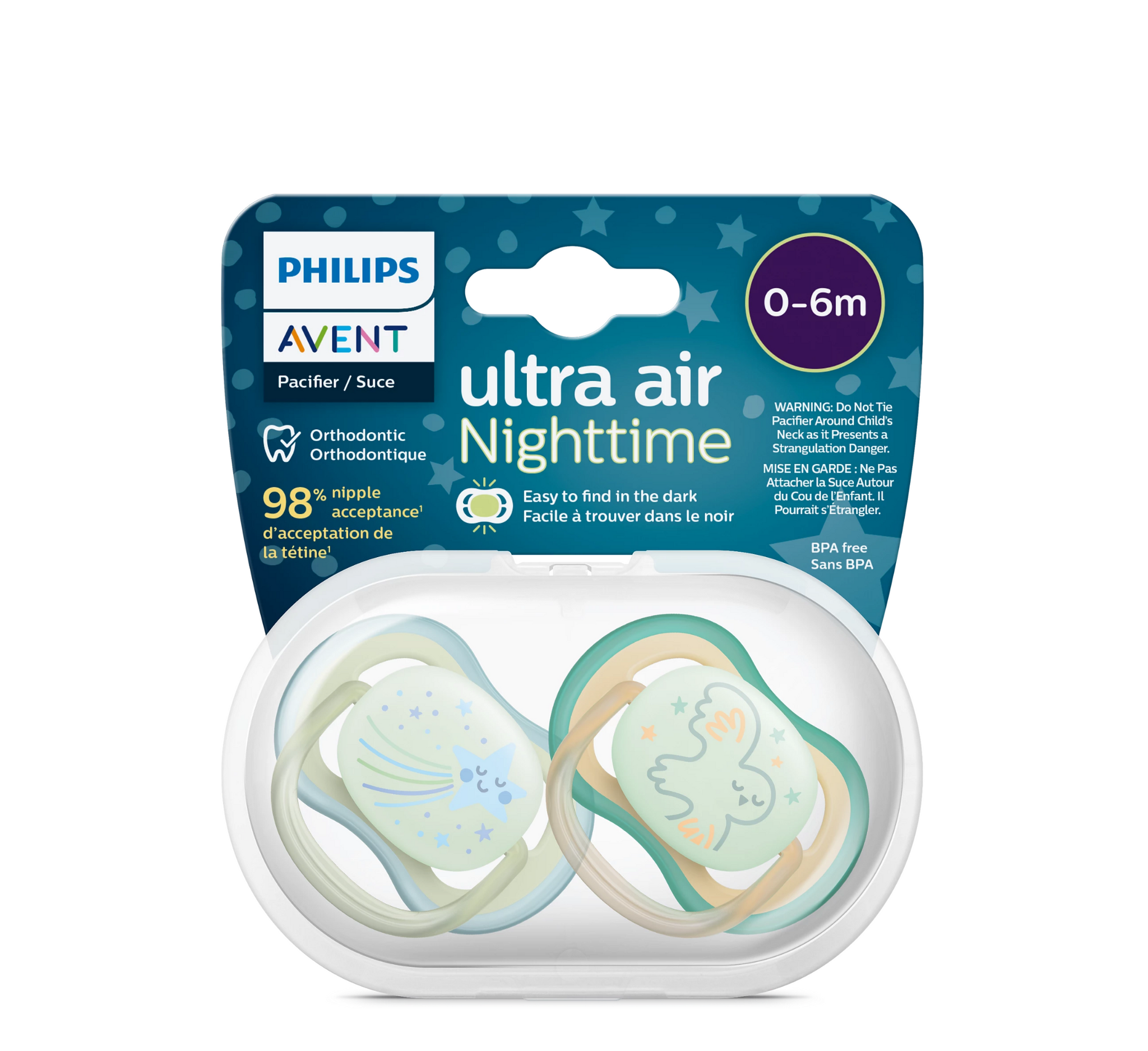 Philips Avent Biberon Rrens Ultra Air Night Time (0-6 Muajsh) *2pcs