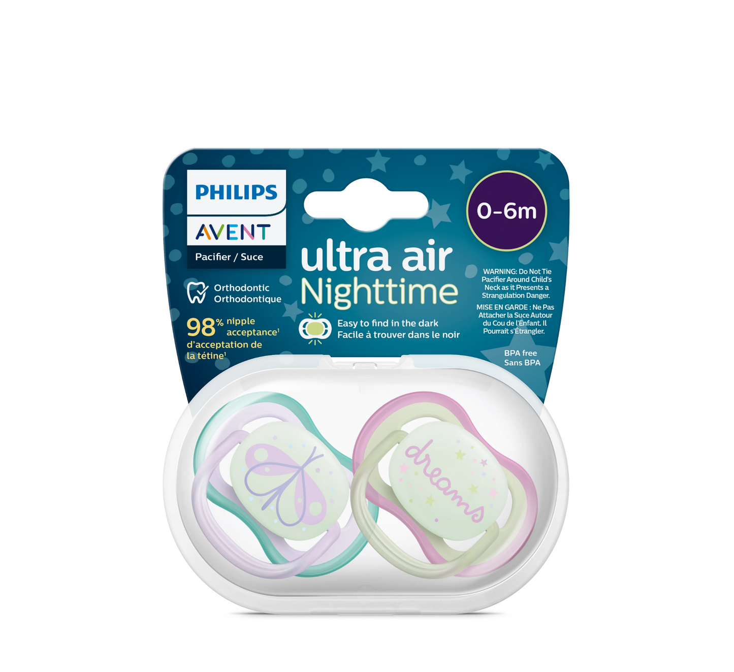 Philips Avent Biberon Rrens Ultra Air Night Time (0-6 Muajsh) *2pcs