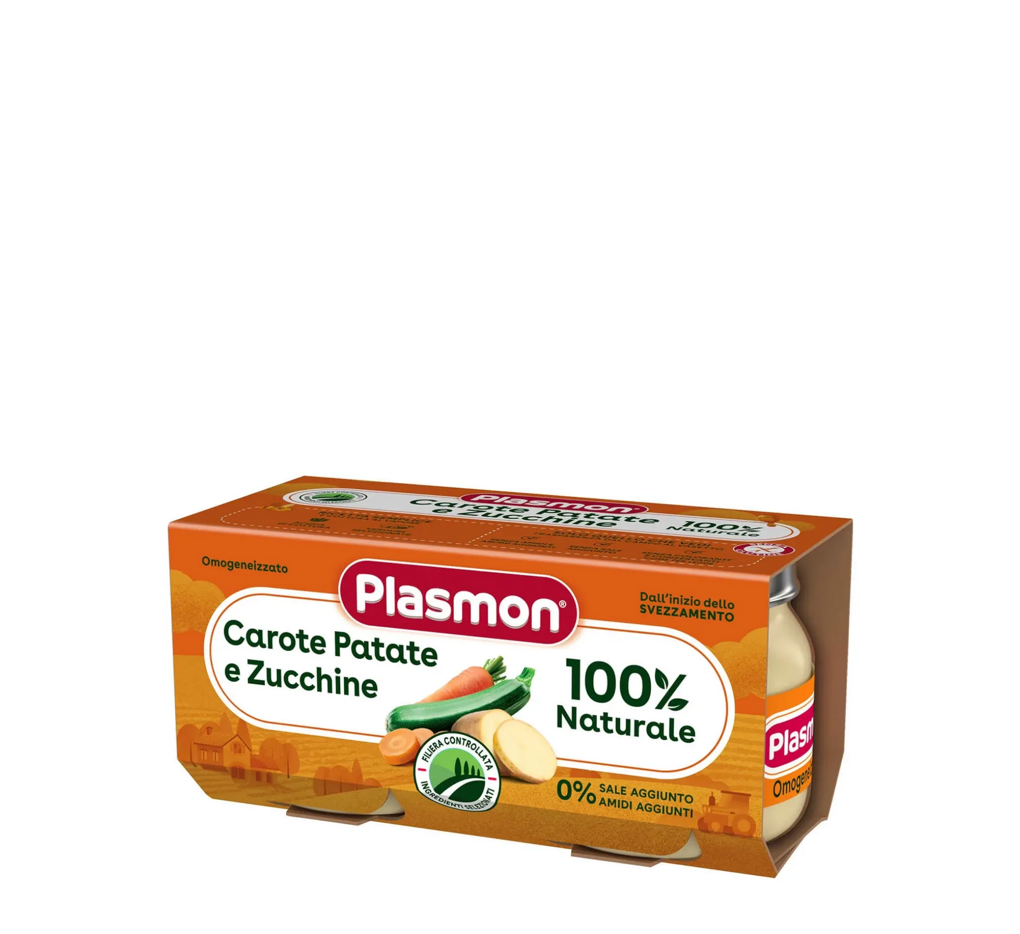 Plasmon Pure Carote Patate e Zucchine (karrote, patate & kungull) 2x80g