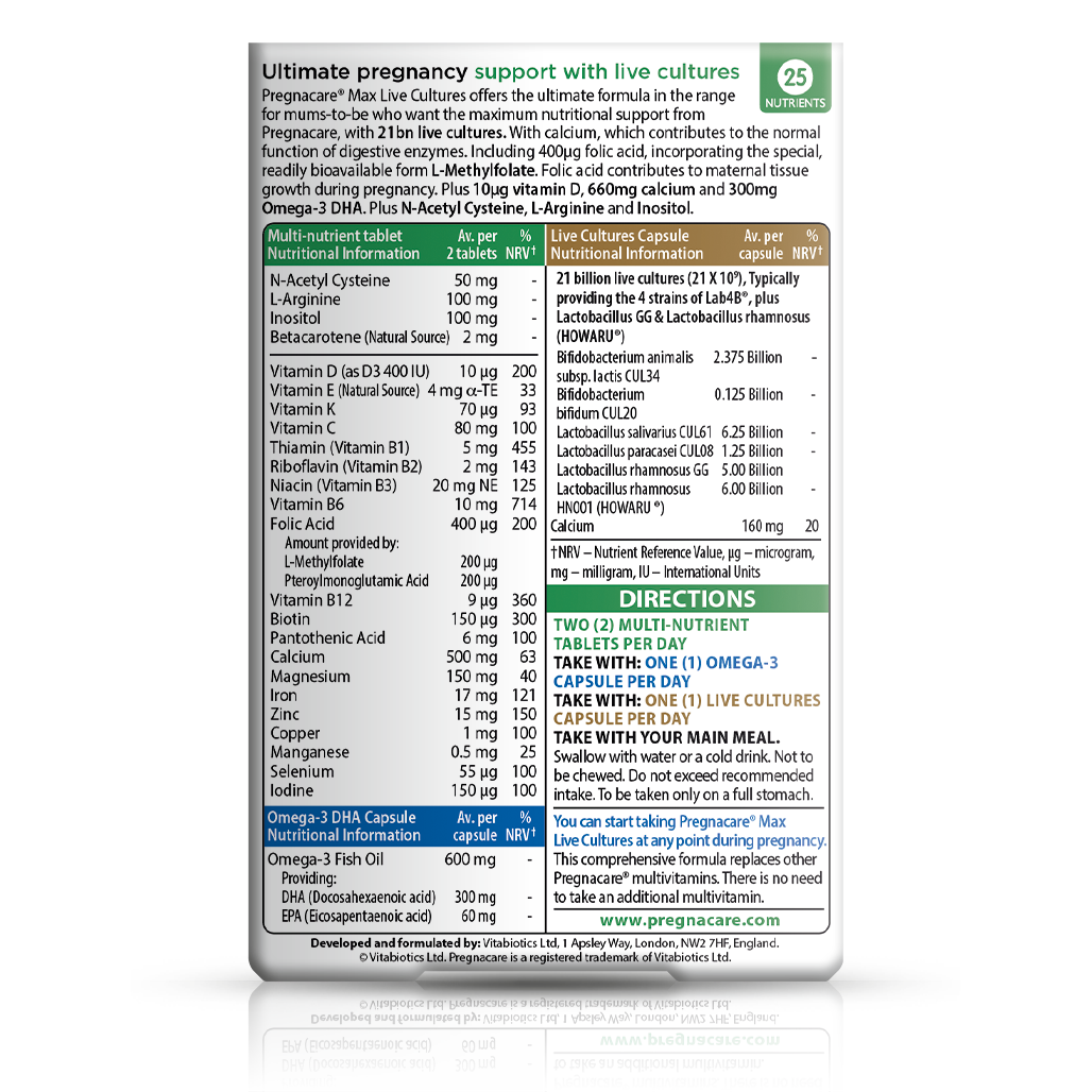 Pregnacare Max + Live Cultures